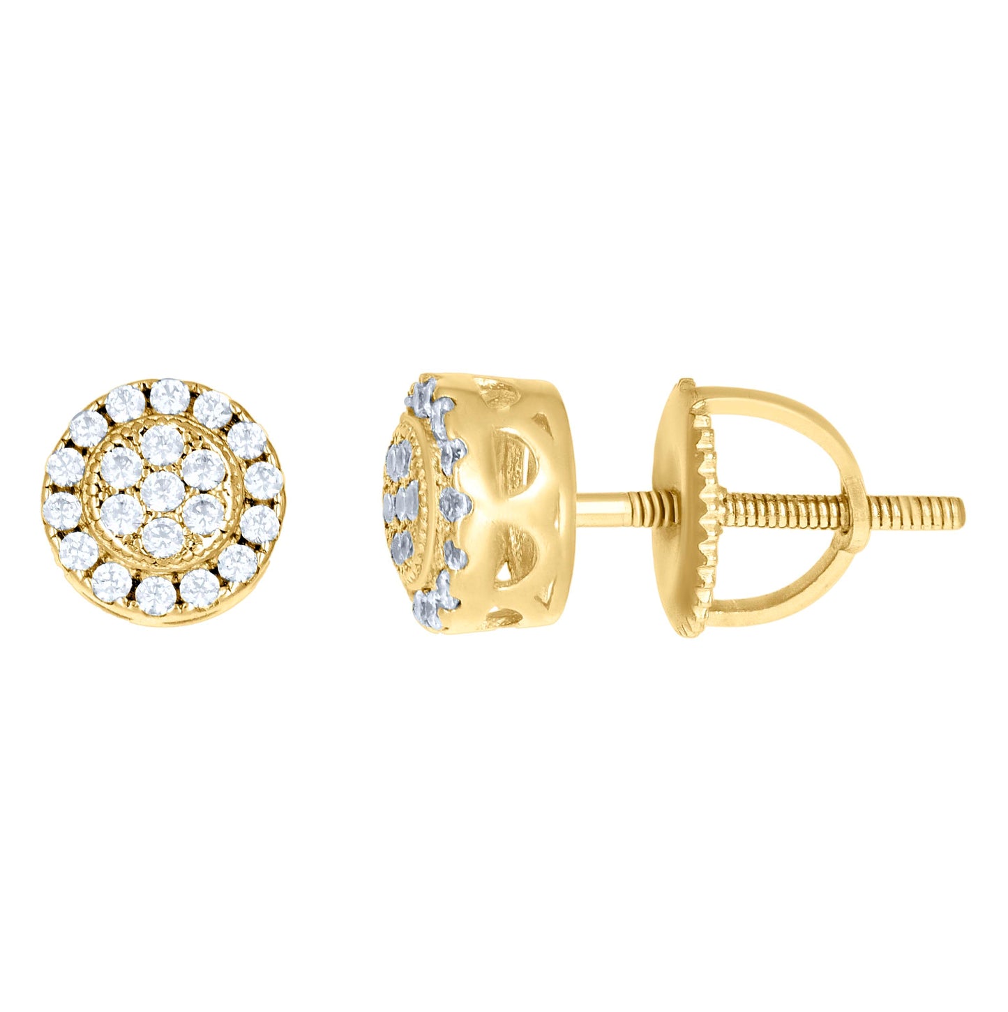 Sterling Silver Or Yellow-Tone Womens Moissanite 0.22Ct Fashion Stud Earrings