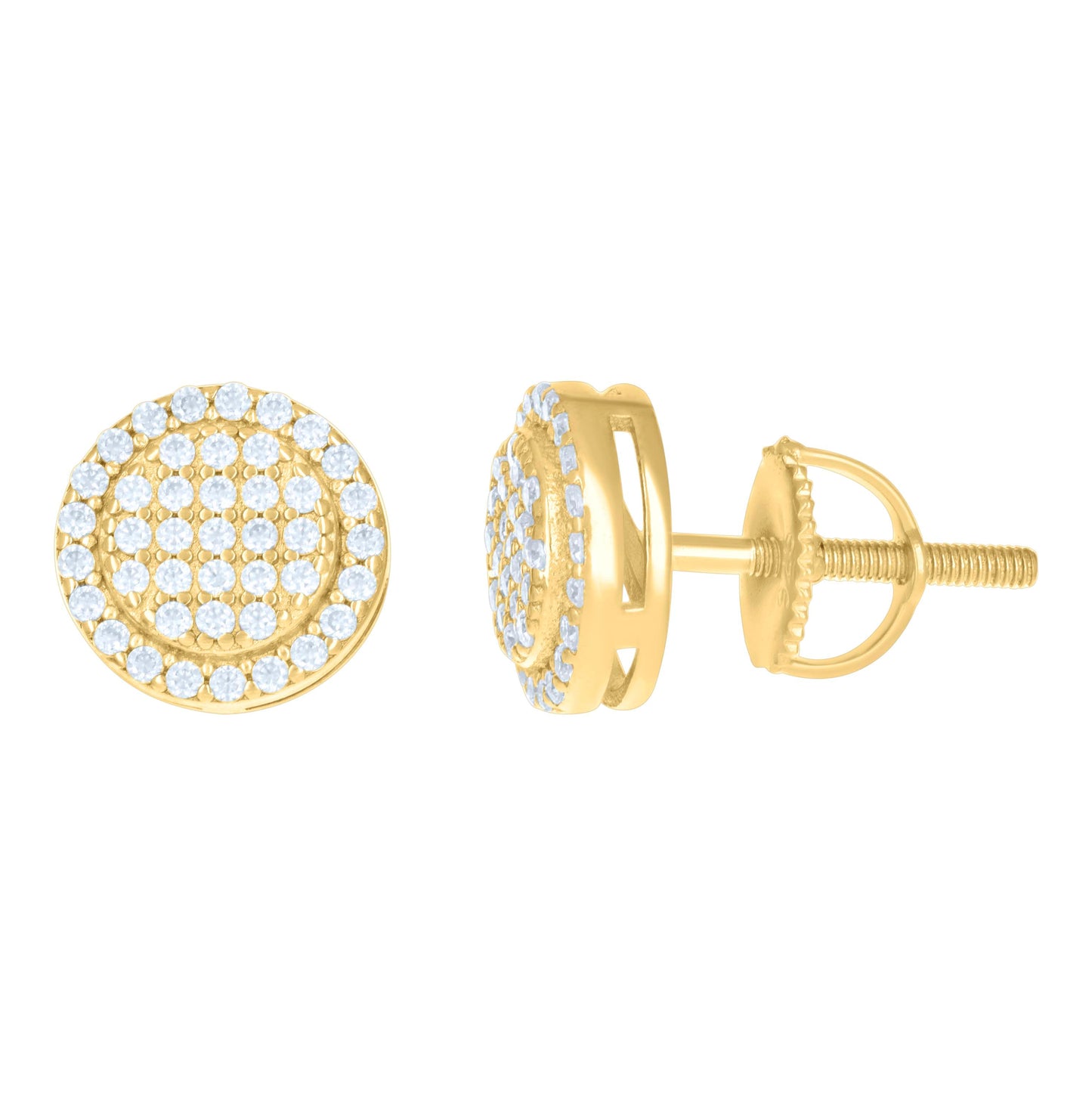 Sterling Silver Or Yellow-Tone Womens 0.42ct Moissanite Fashion Stud Earrings