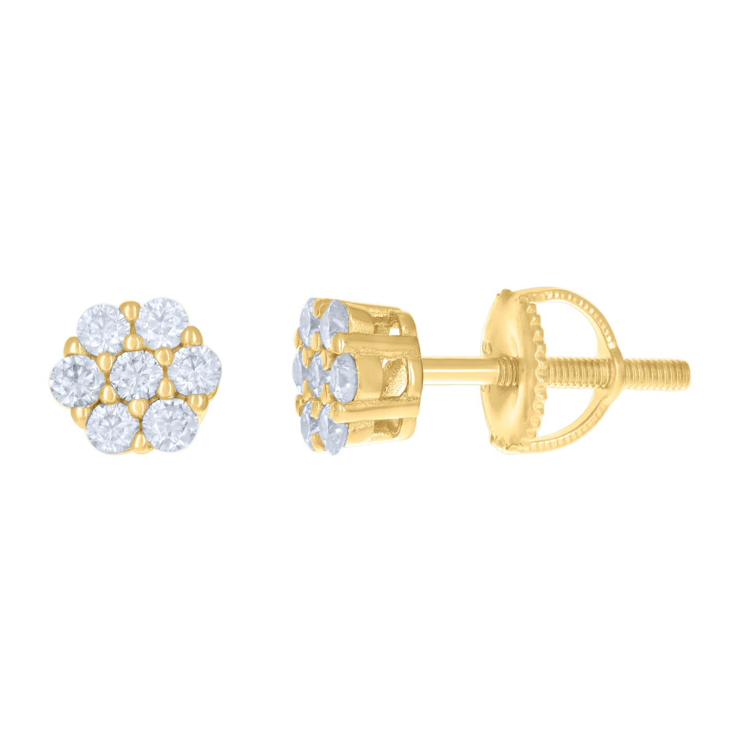 Sterling Silver Or Yellow-Tone Womens 0.31ct Moissanite Fashion Stud Earrings