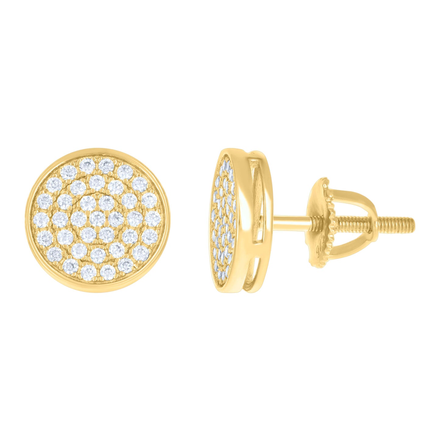 Sterling Silver Or Yellow-Tone Womens 0.64ct Moissanite Fashion Stud Earrings