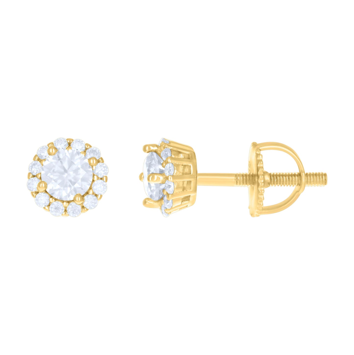 Sterling Silver Or Yellow-Tone Womens 1.37ct Moissanite Fashion Stud Earrings