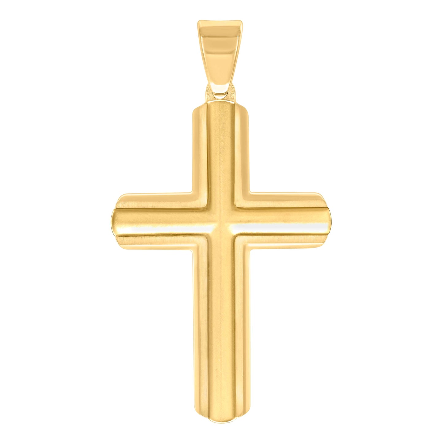 Stainless Steel Or Black-Tone Or Yellow-tone Mens Cross Religious Charm Pendant