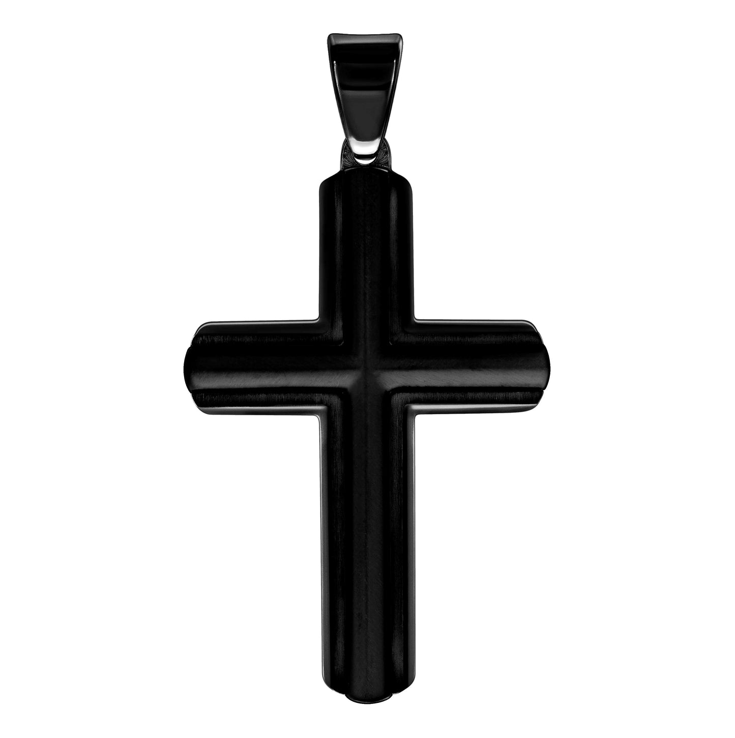 Stainless Steel Or Black-Tone Or Yellow-tone Mens Cross Religious Charm Pendant