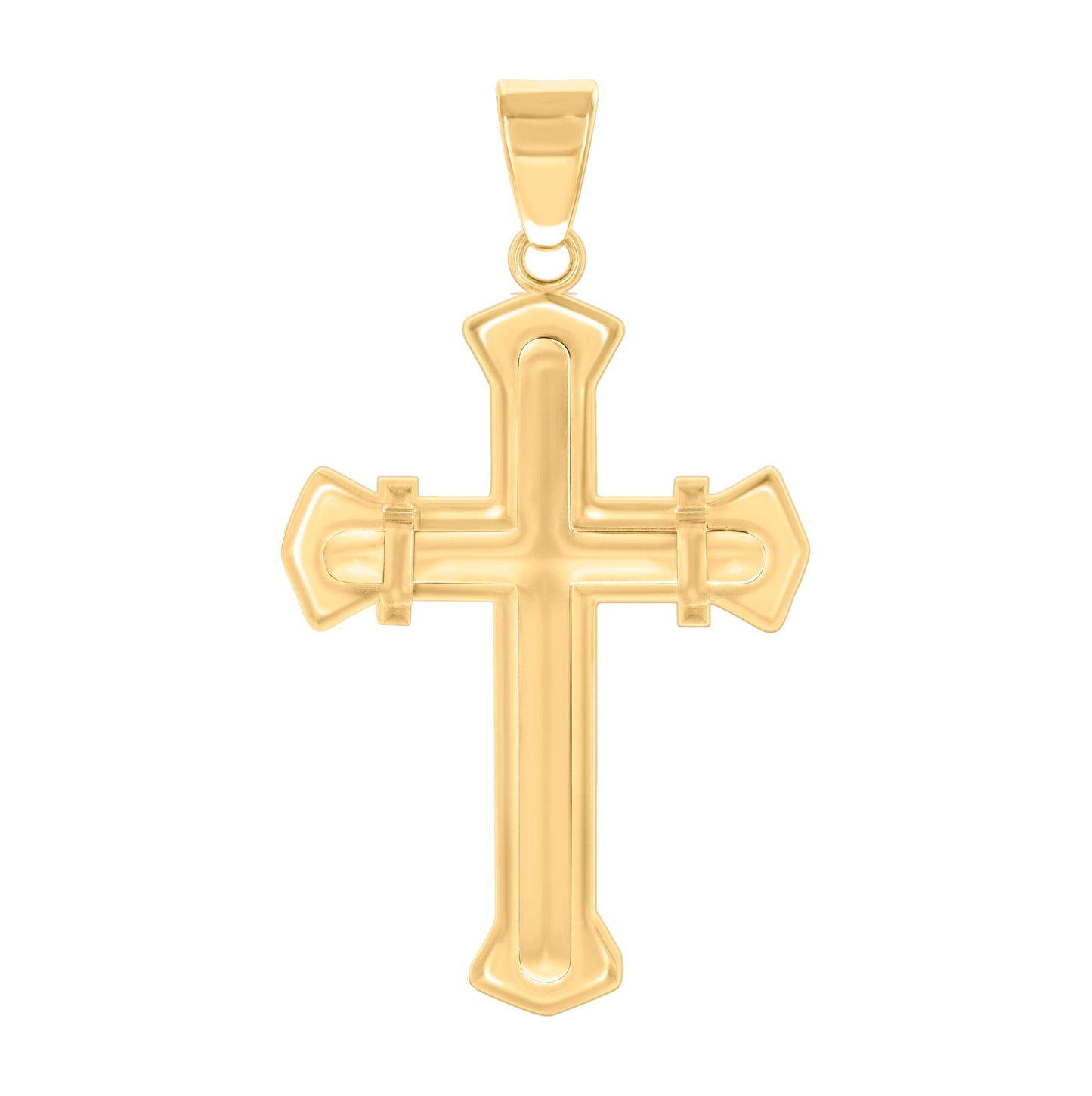 Stainless Steel Or Black-Tone Or Yellow-tone Mens Cross Religious Charm Pendant