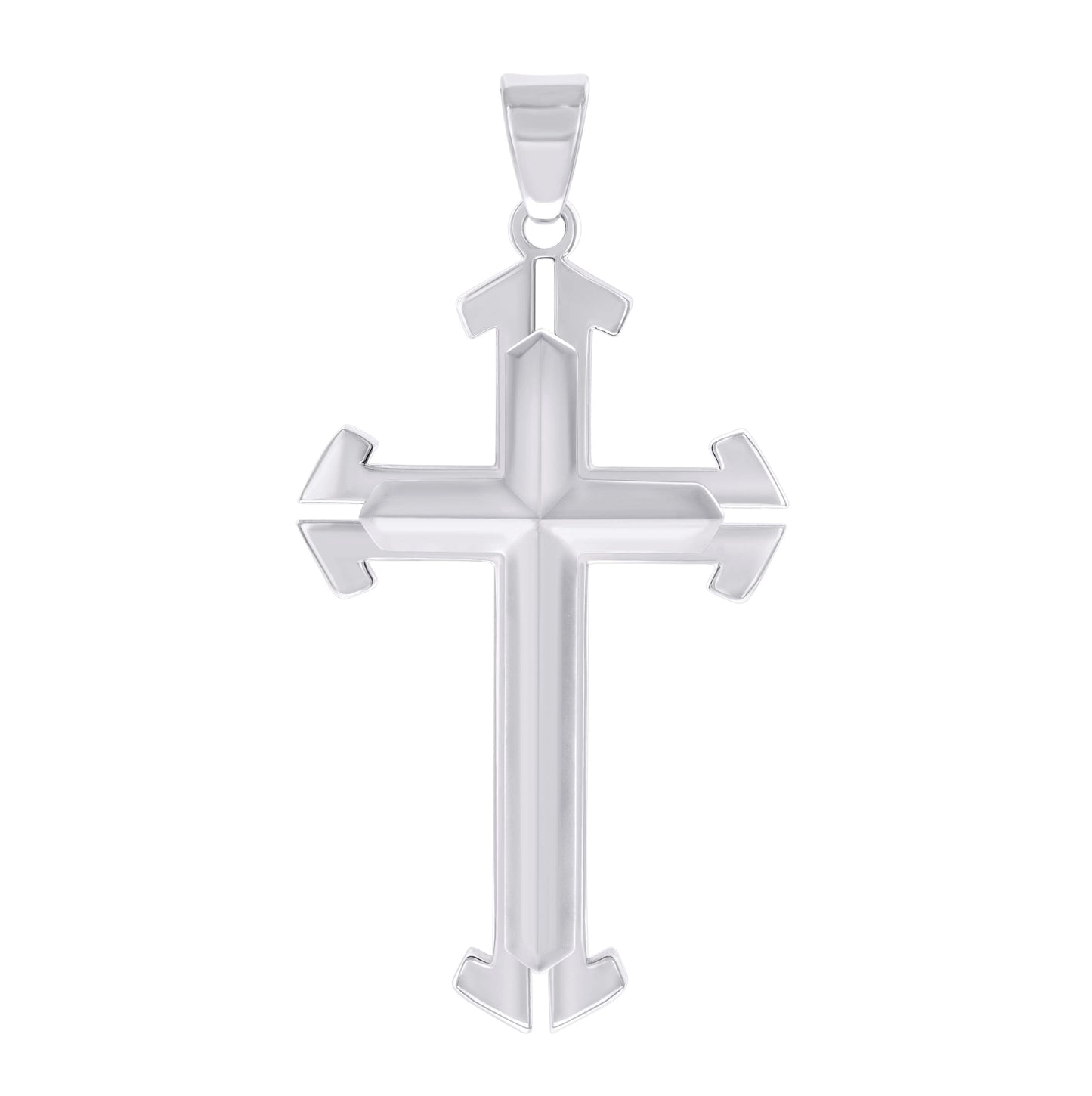 Stainless Steel Mens Cross Religious Charm Pendant