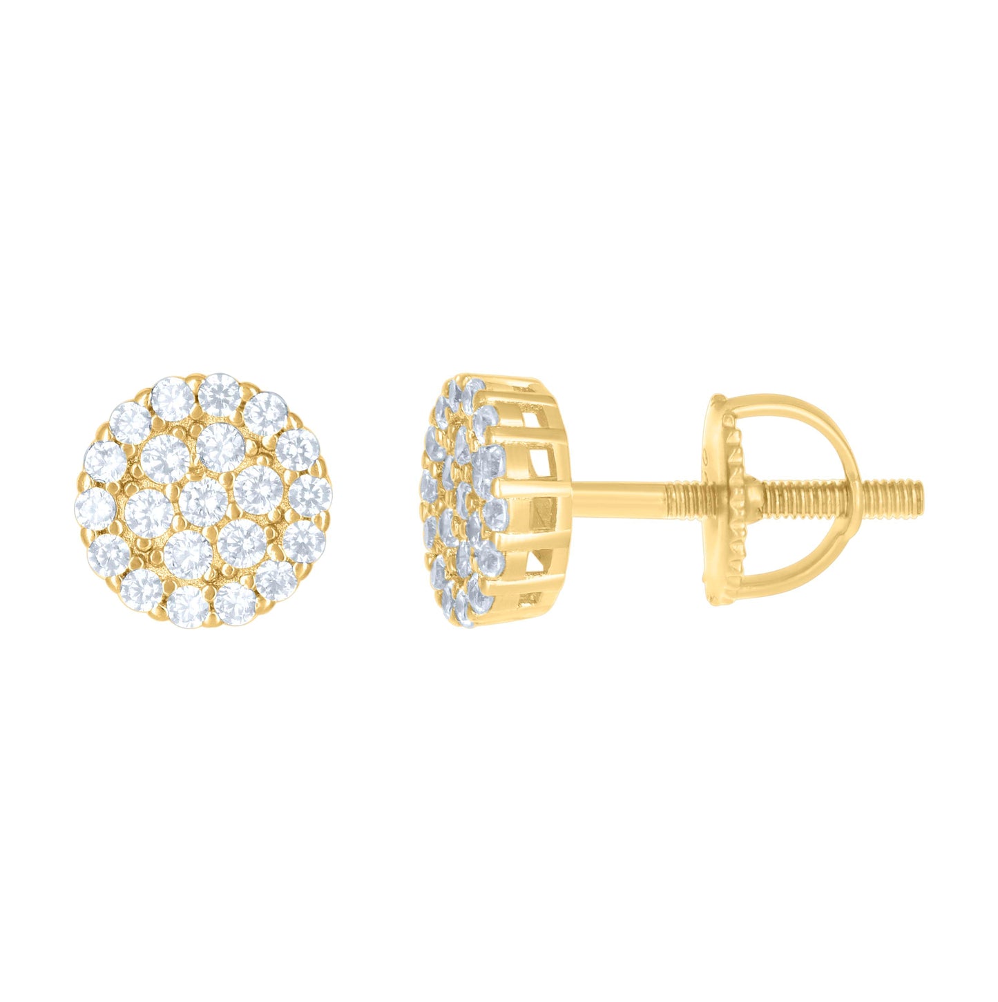 Sterling Silver Or Yellow-Tone Womens Moissanite 0.53Ct Stud Earrings
