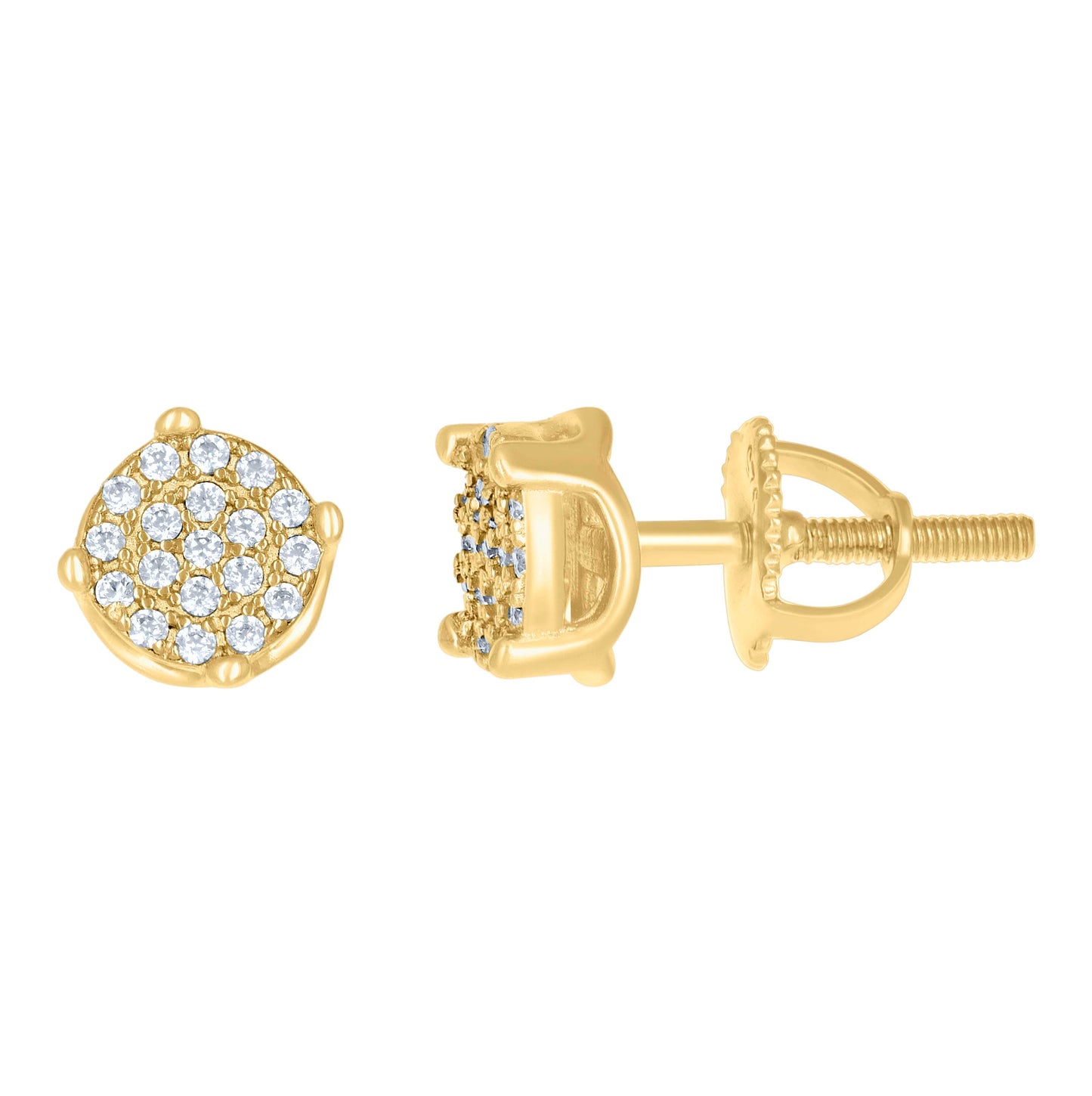 Sterling Silver Or Yellow-Tone Womens Moissanite 0.27Ct Stud Earrings