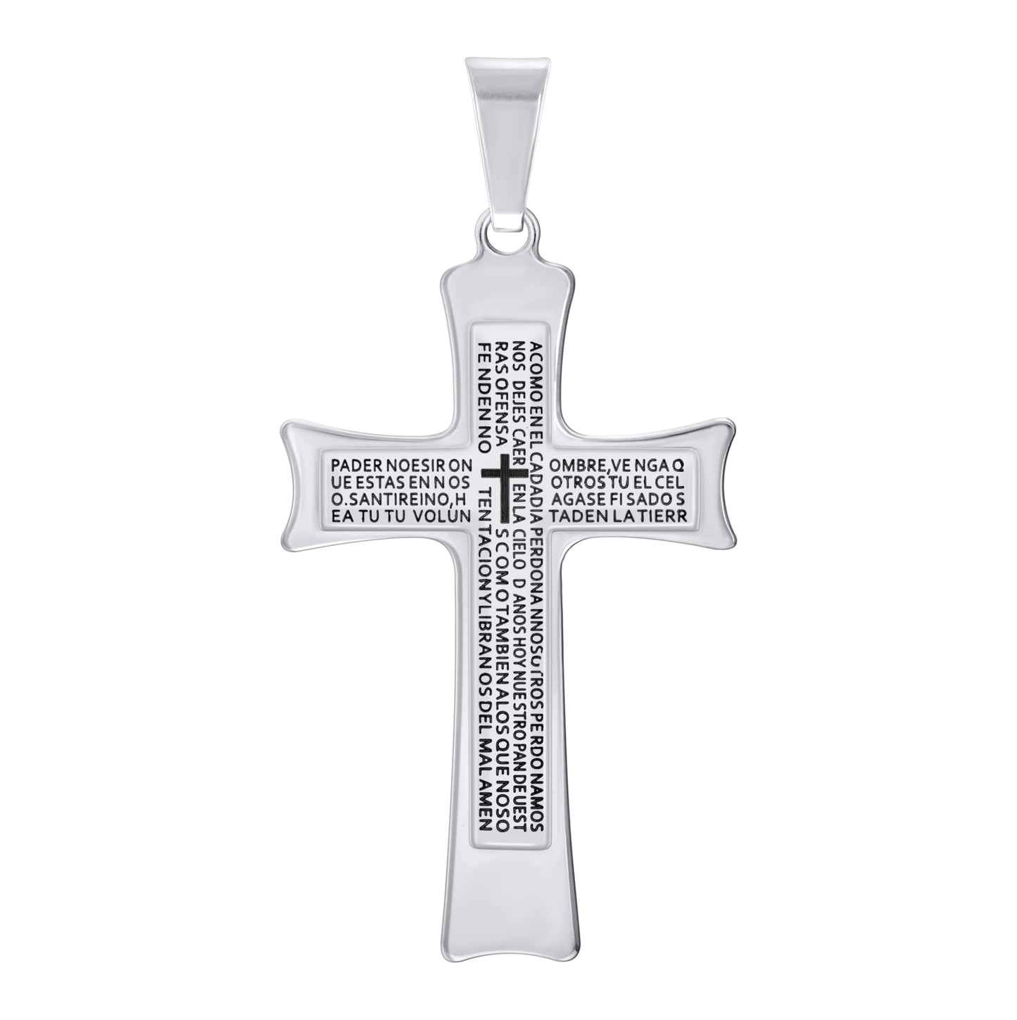 Stainless Steel Or Yellow Tone Or Black-tone Mens Cross Religious Charm Pendant