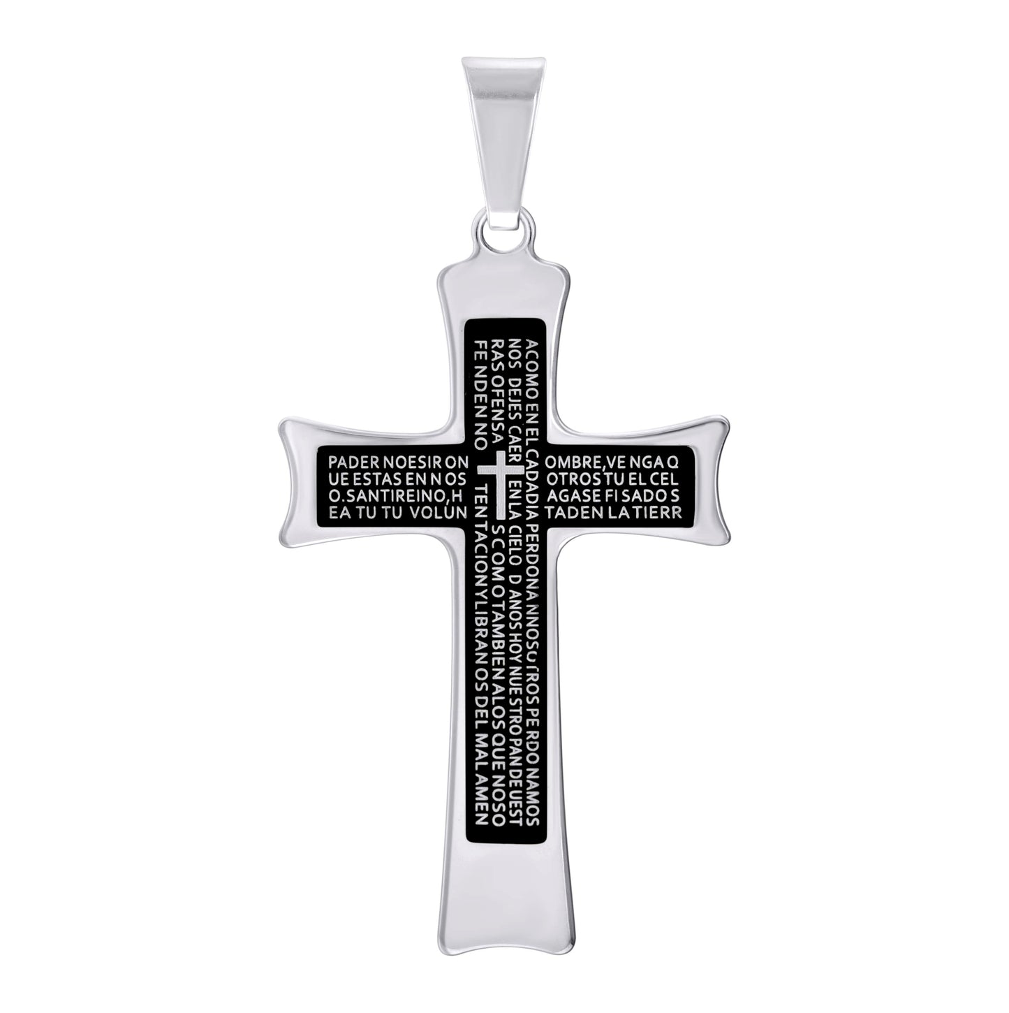 Stainless Steel Or Yellow Tone Or Black-tone Mens Cross Religious Charm Pendant