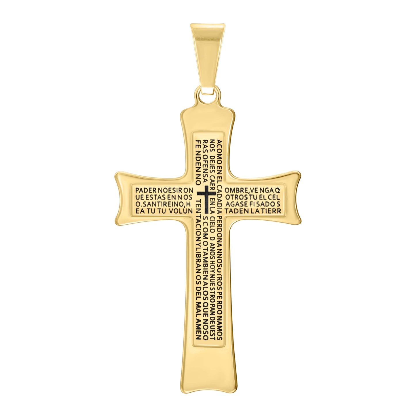 Stainless Steel Or Yellow Tone Or Black-tone Mens Cross Religious Charm Pendant