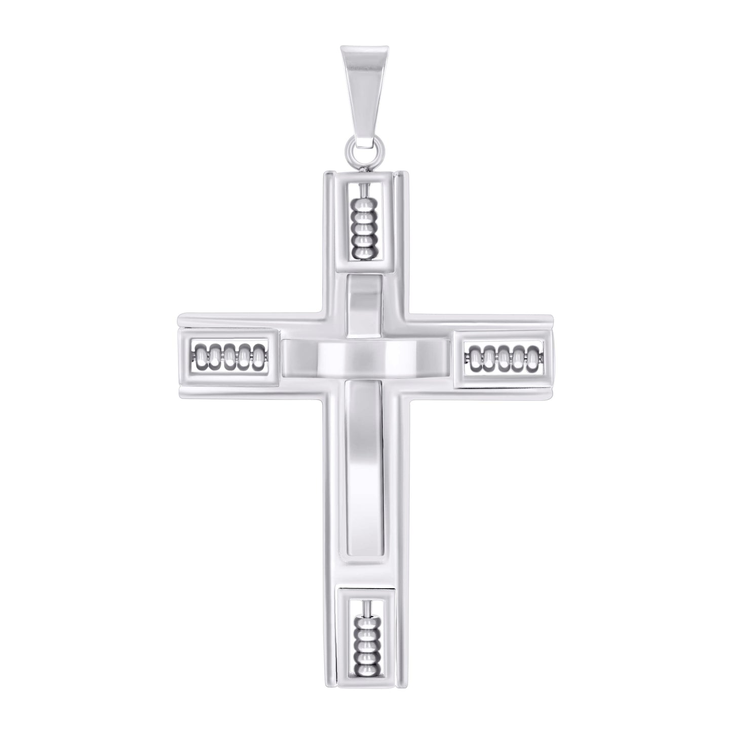 Stainless Steel Or Yellow Tone Or Black-tone Mens Cross Religious Charm Pendant