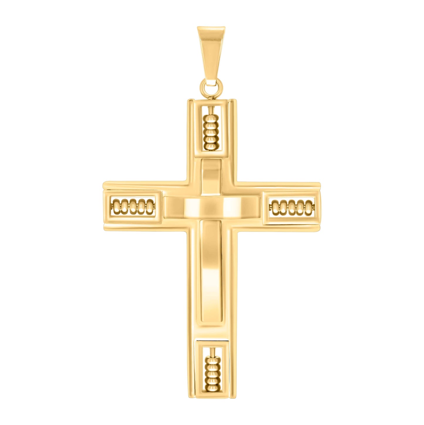 Stainless Steel Or Yellow Tone Or Black-tone Mens Cross Religious Charm Pendant