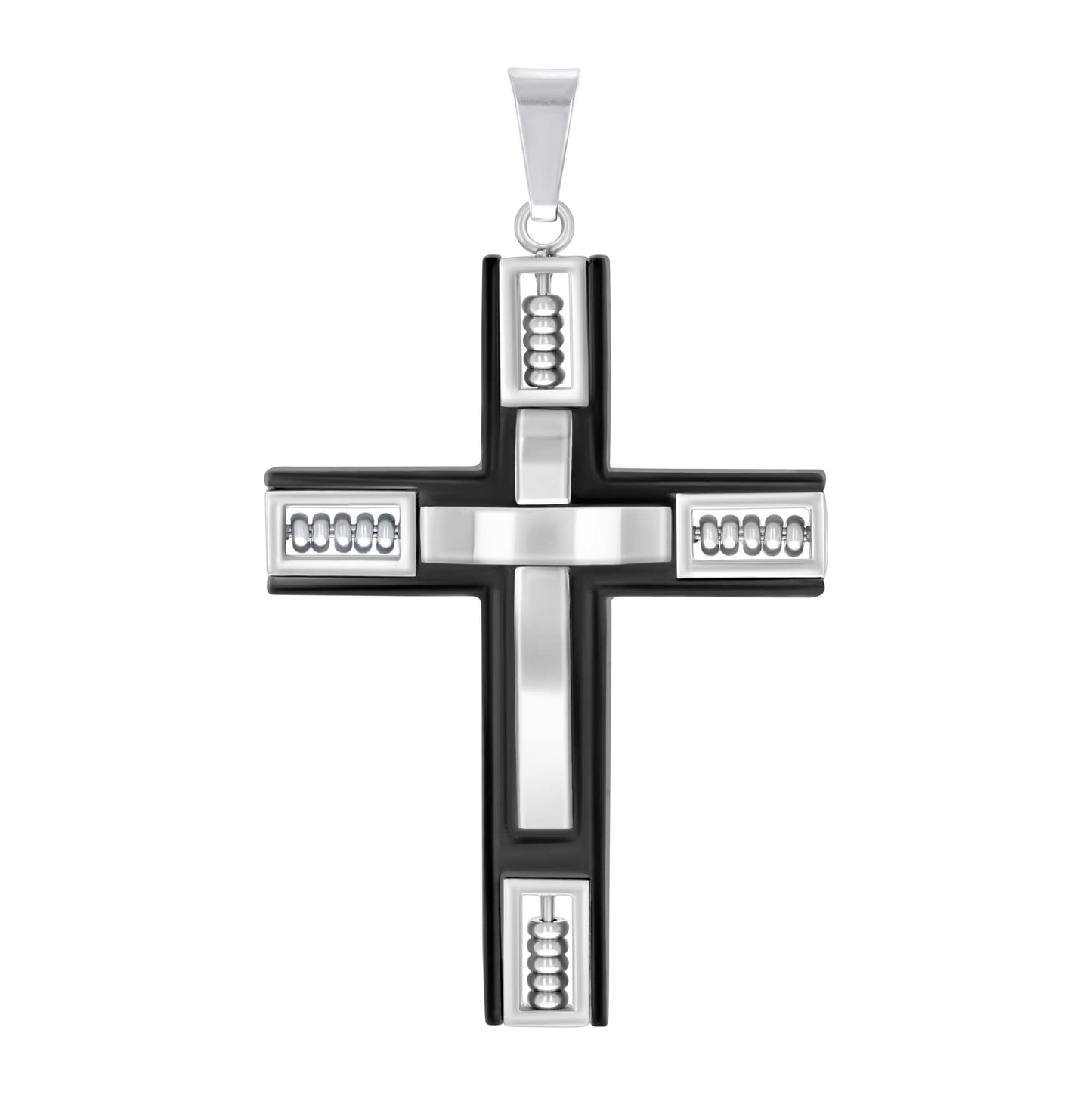 Stainless Steel Or Yellow Tone Or Black-tone Mens Cross Religious Charm Pendant