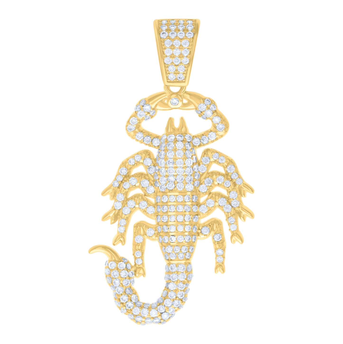 Sterling Silver Mens 1.85ct Moissanite Scorpio Zodiac Sign/Wildlife Charm Pendant