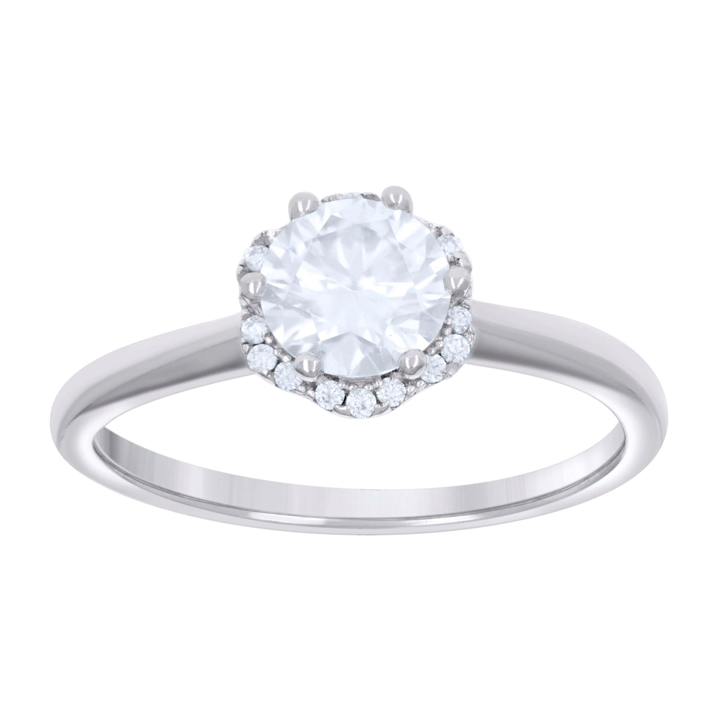 Sterling Silver Womens 1.13ct Moissanite Fashion Bridal Anniversary Engagement Wedding Ring