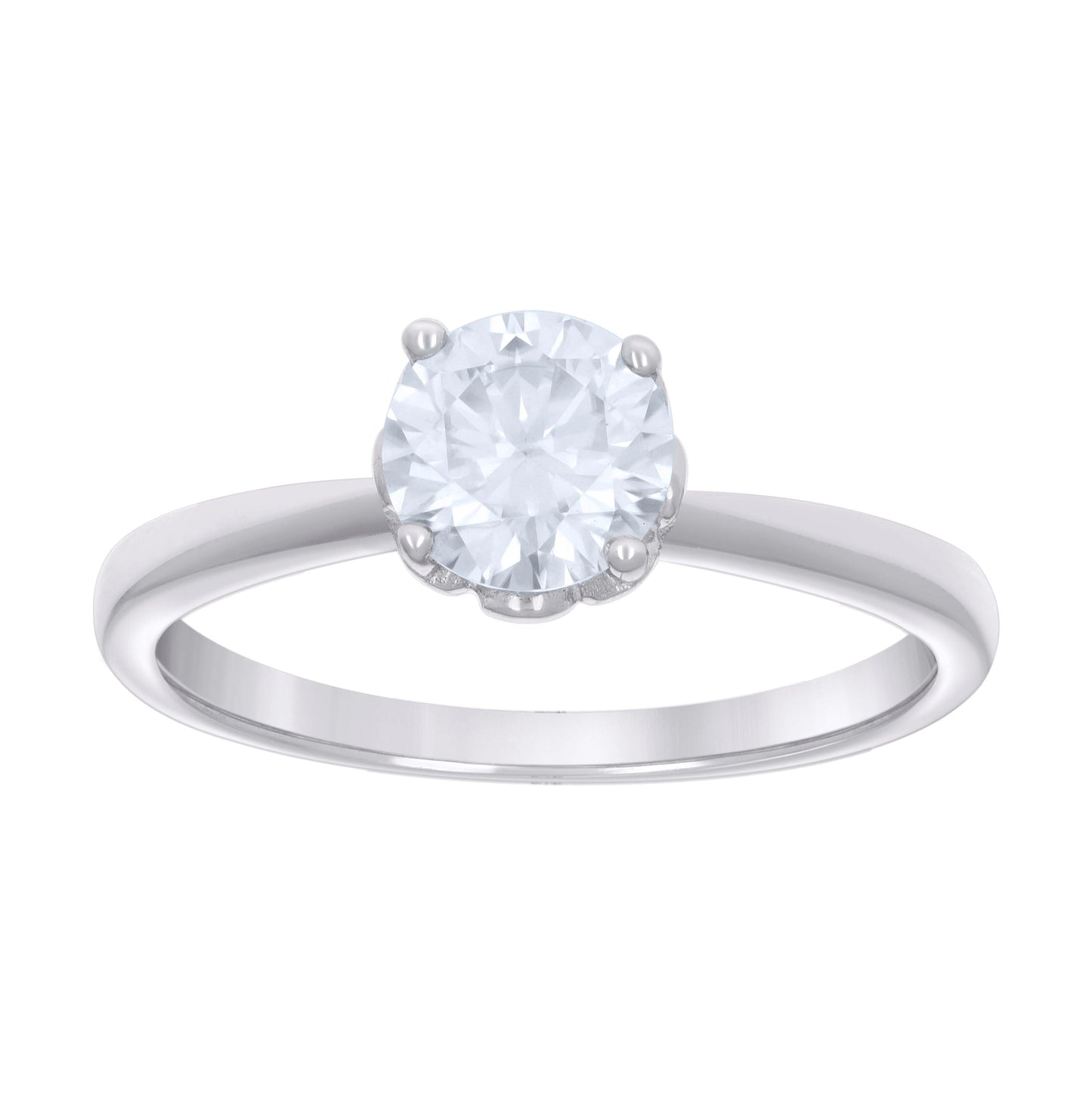 Sterling Silver Womens 1.06ct Moissanite Solitaire Bridal Anniversary Engagement Wedding Ring