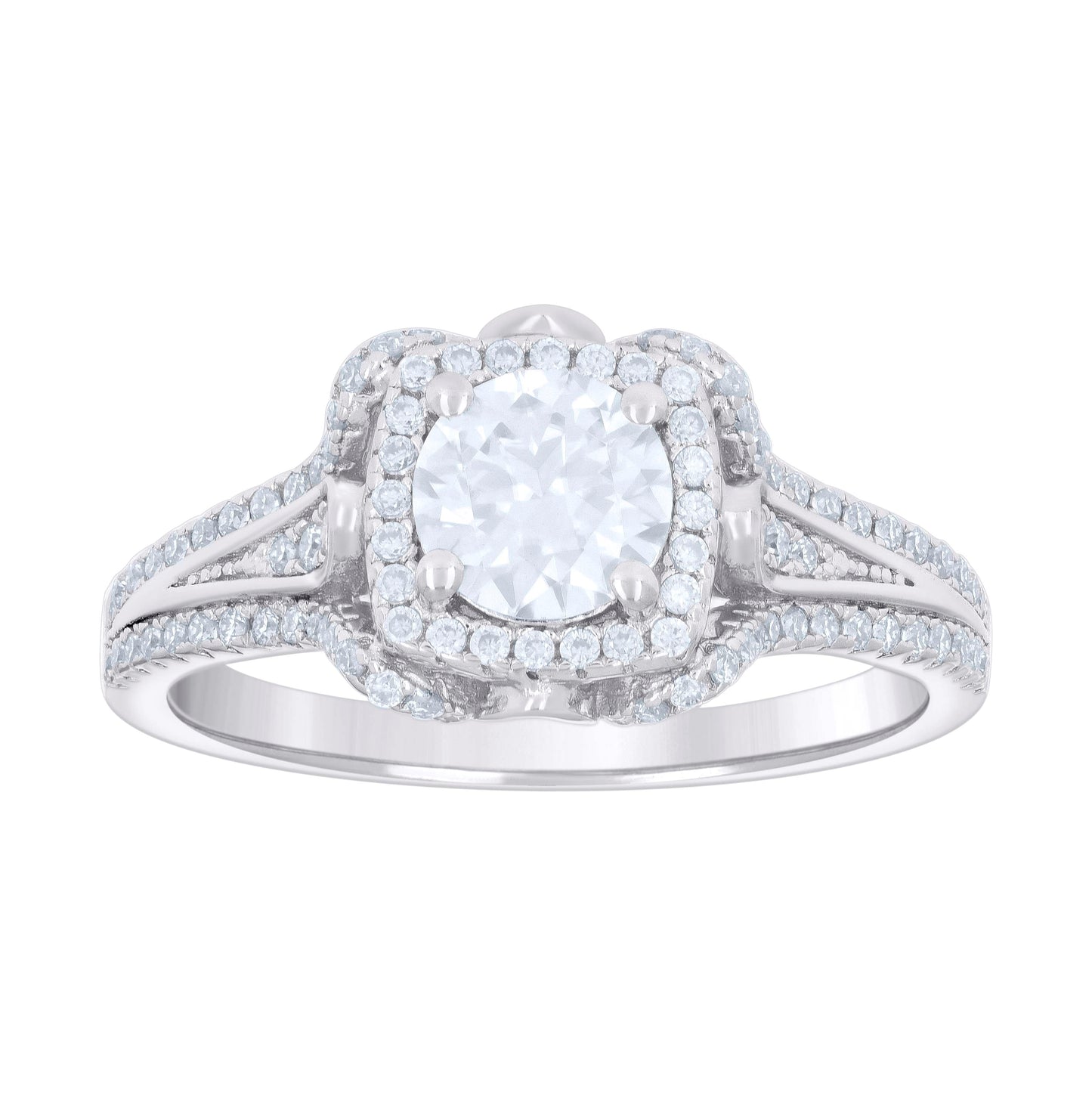 Sterling Silver Womens Cubic-Zirconia Fashion Bridal Anniversary Engagement Wedding Ring Sizes 5 - 8