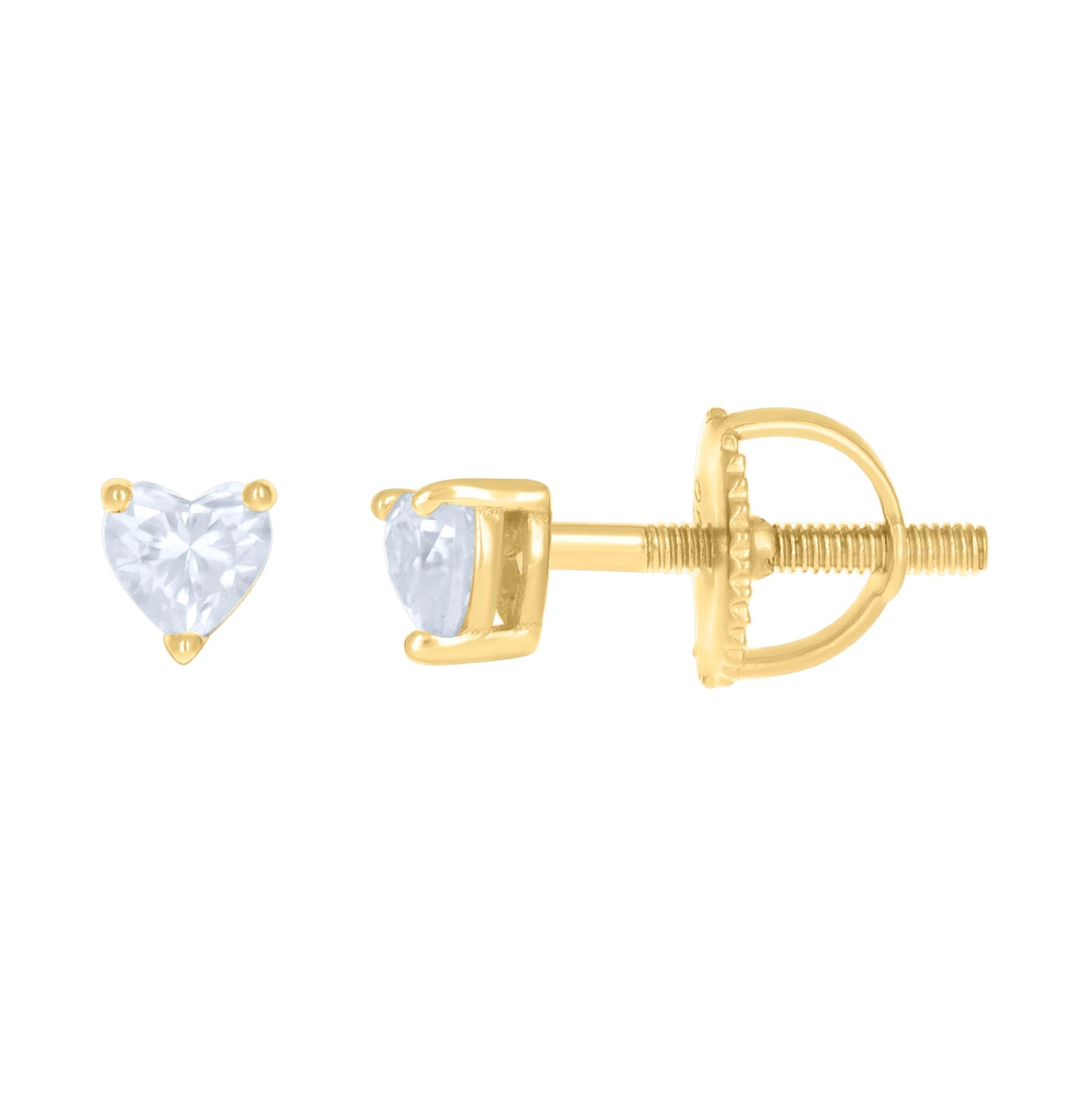 Sterling Silver Or Yellow-tone Womens 0.22ct Heart Moissanite Love Heart Stud Earrings