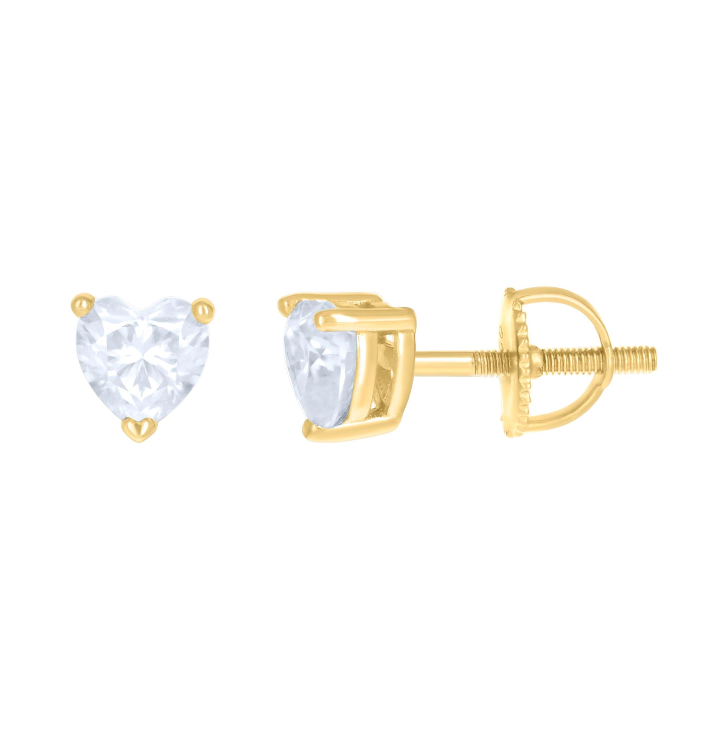 Sterling Silver Or Yellow-tone Womens 0.22ct Heart Moissanite Love Heart Stud Earrings