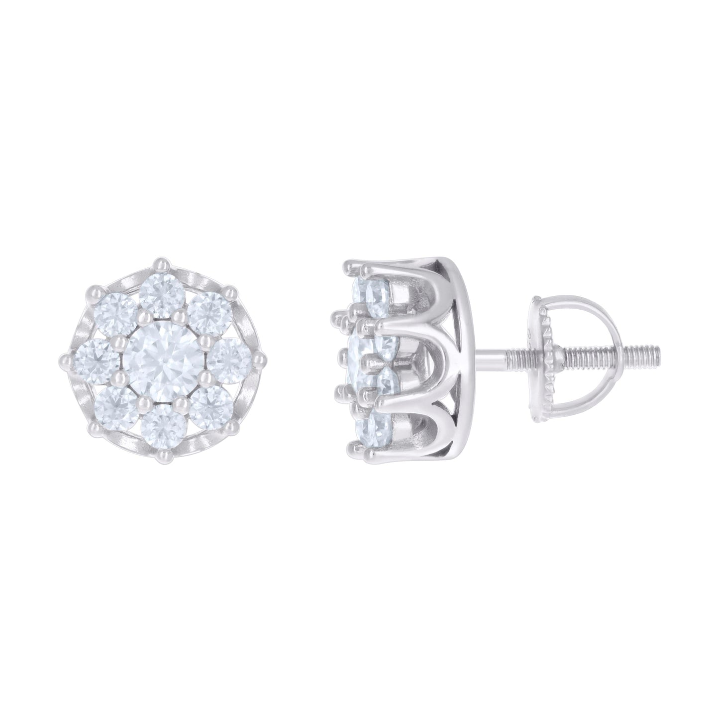 Sterling Silver Or Yellow-tone Womens 1.97ct Moissanite Fashion Stud Earrings