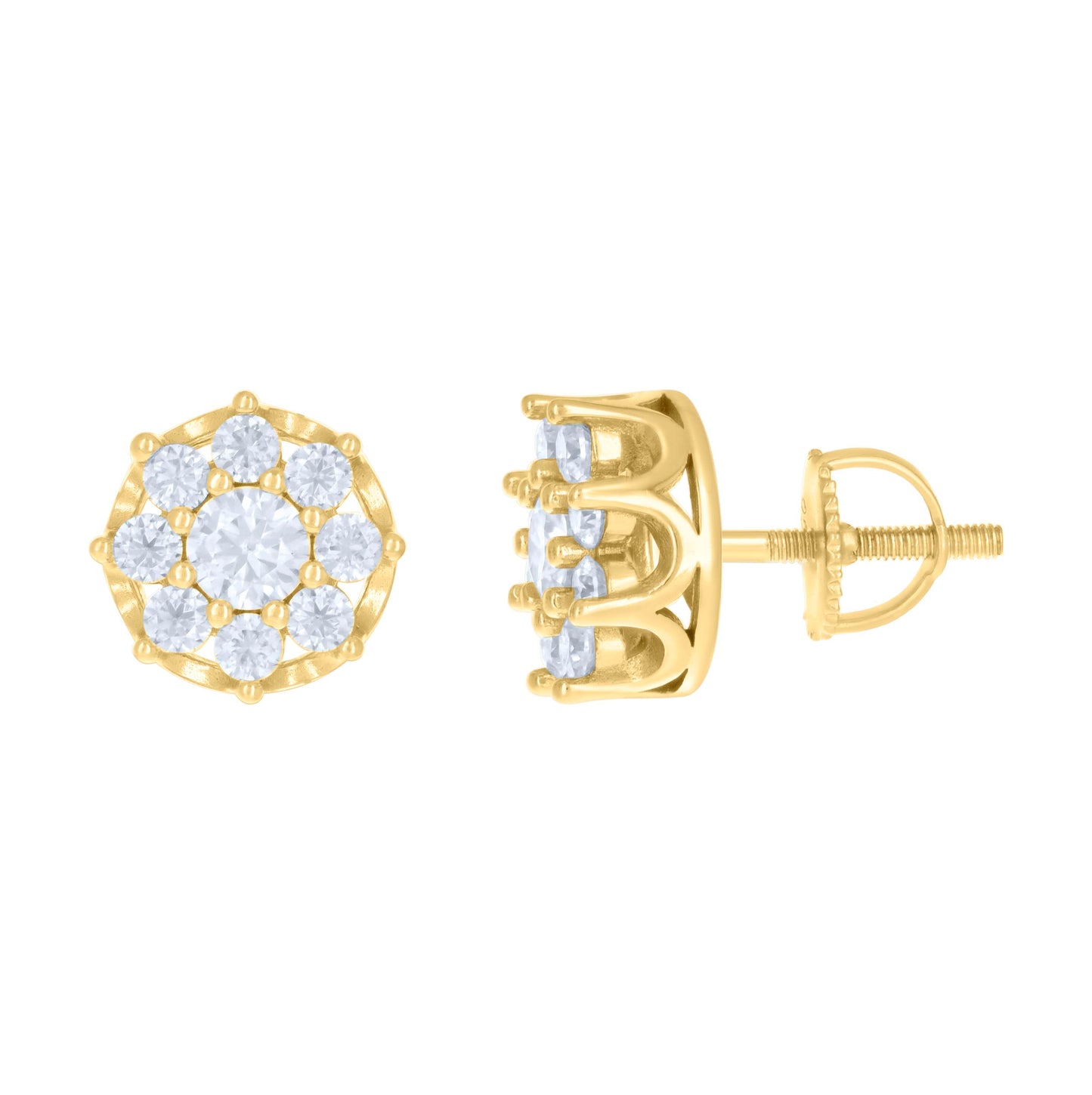 Sterling Silver Or Yellow-tone Womens 1.97ct Moissanite Fashion Stud Earrings