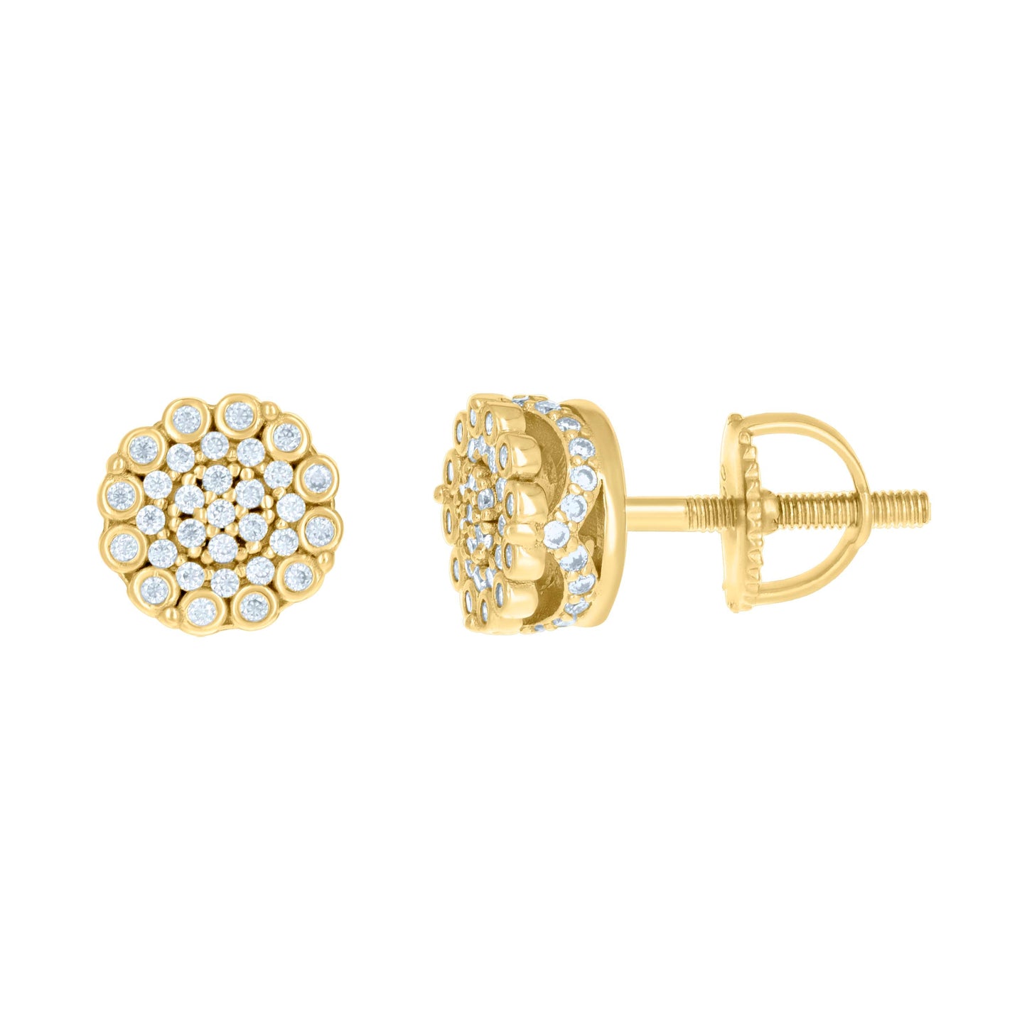 Sterling Silver Or Yellow-tone Womens 0.62ct Moissanite Flower Fashion Stud Earrings