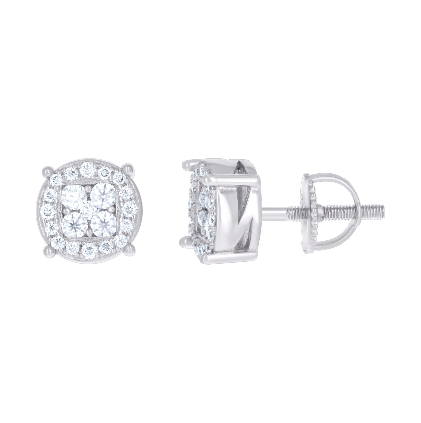 Sterling Silver Or Yellow-tone Womens 0.51ct Moissanite Fashion Stud Earrings
