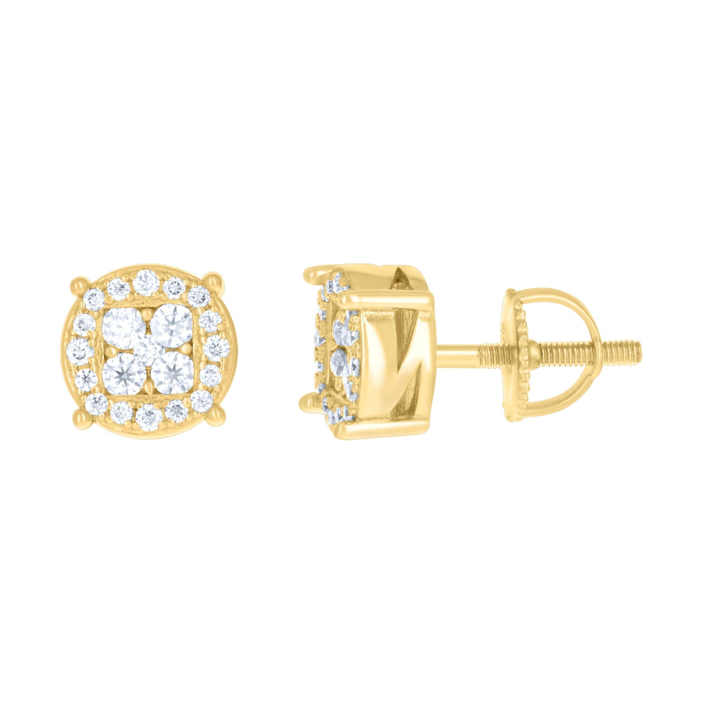 Sterling Silver Or Yellow-tone Womens 0.51ct Moissanite Fashion Stud Earrings