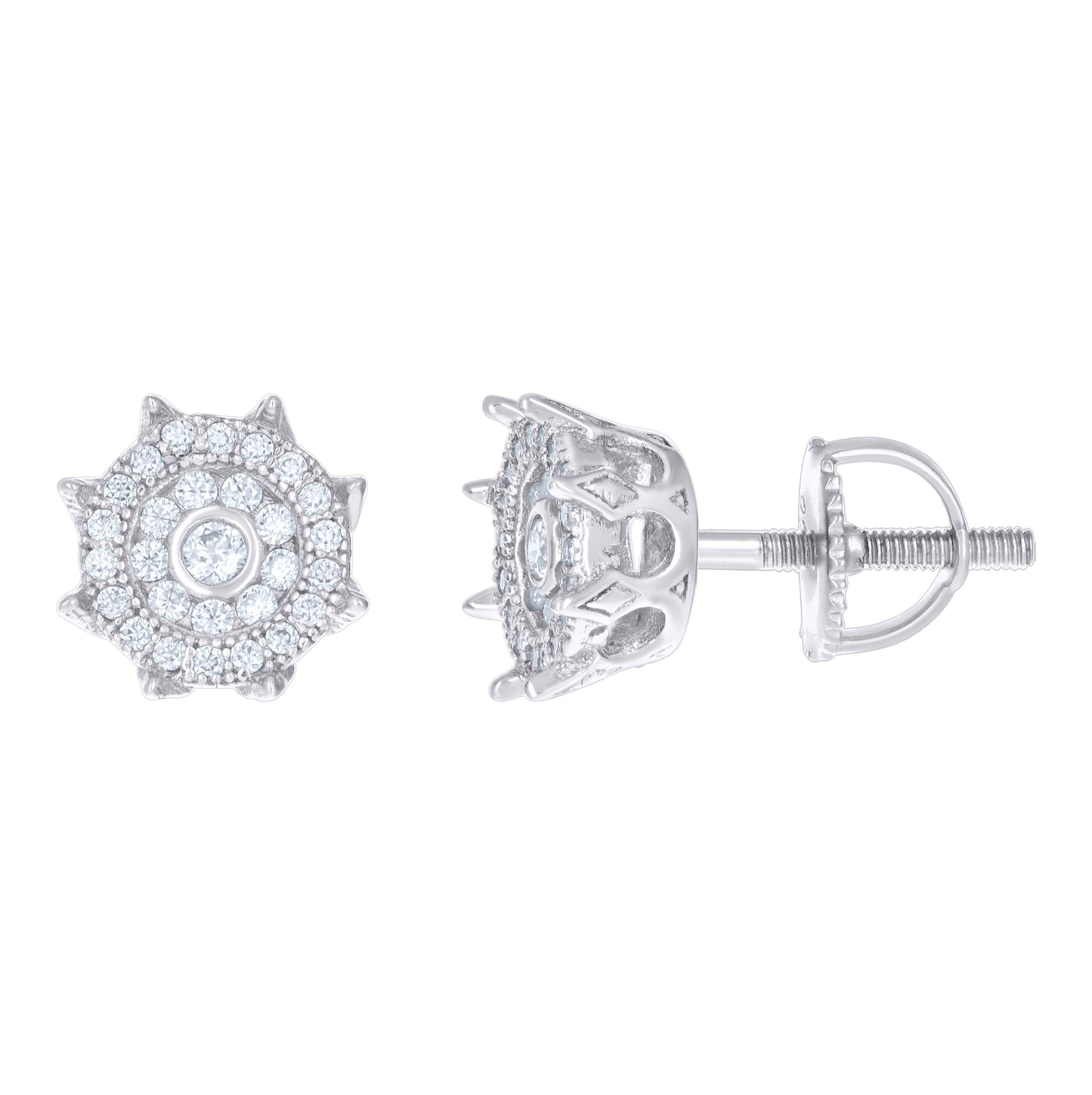 Sterling Silver Or Yellow-tone Womens 0.34ct Moissanite Fashion Stud Earrings