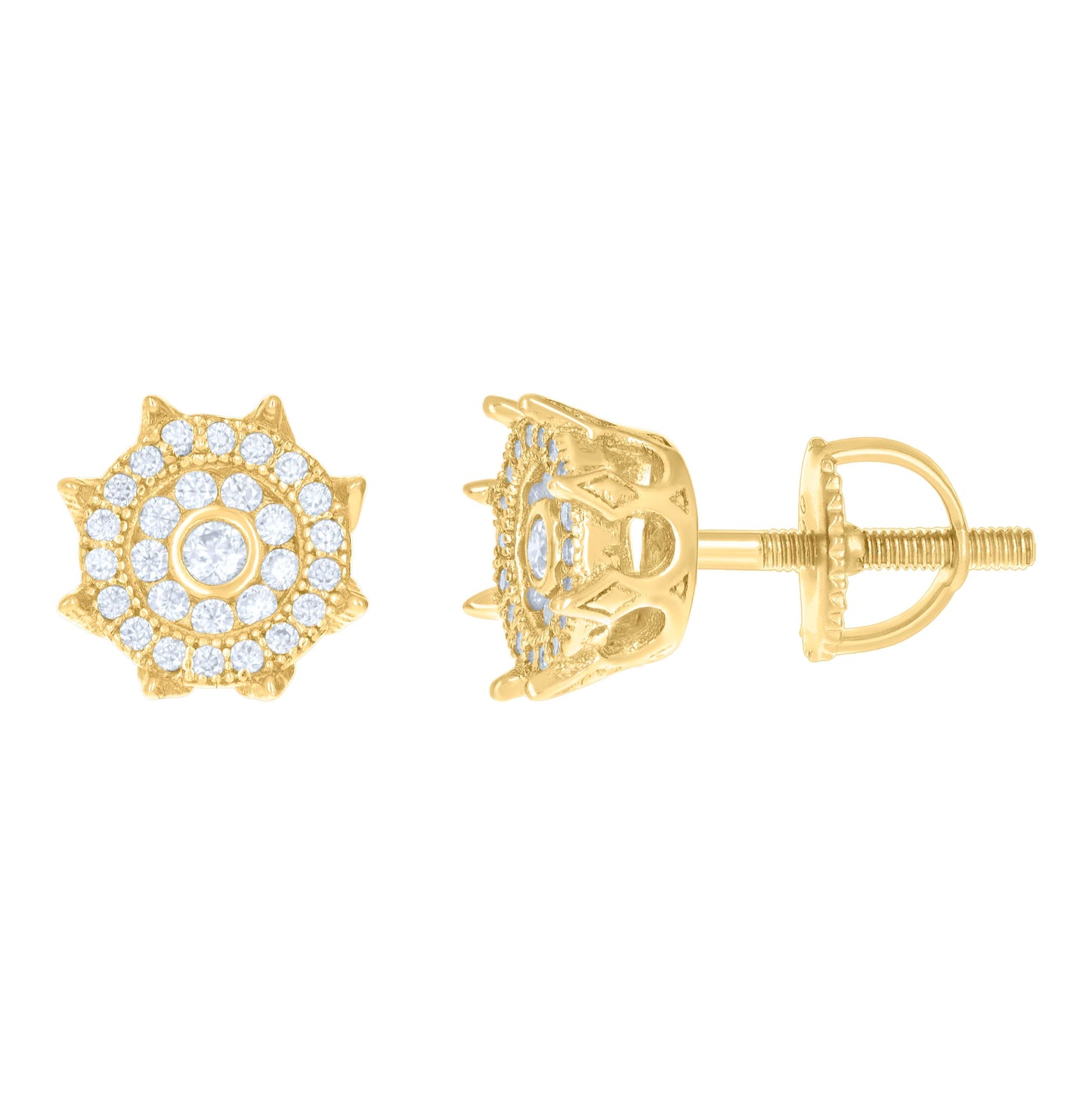 Sterling Silver Or Yellow-tone Womens 0.34ct Moissanite Fashion Stud Earrings