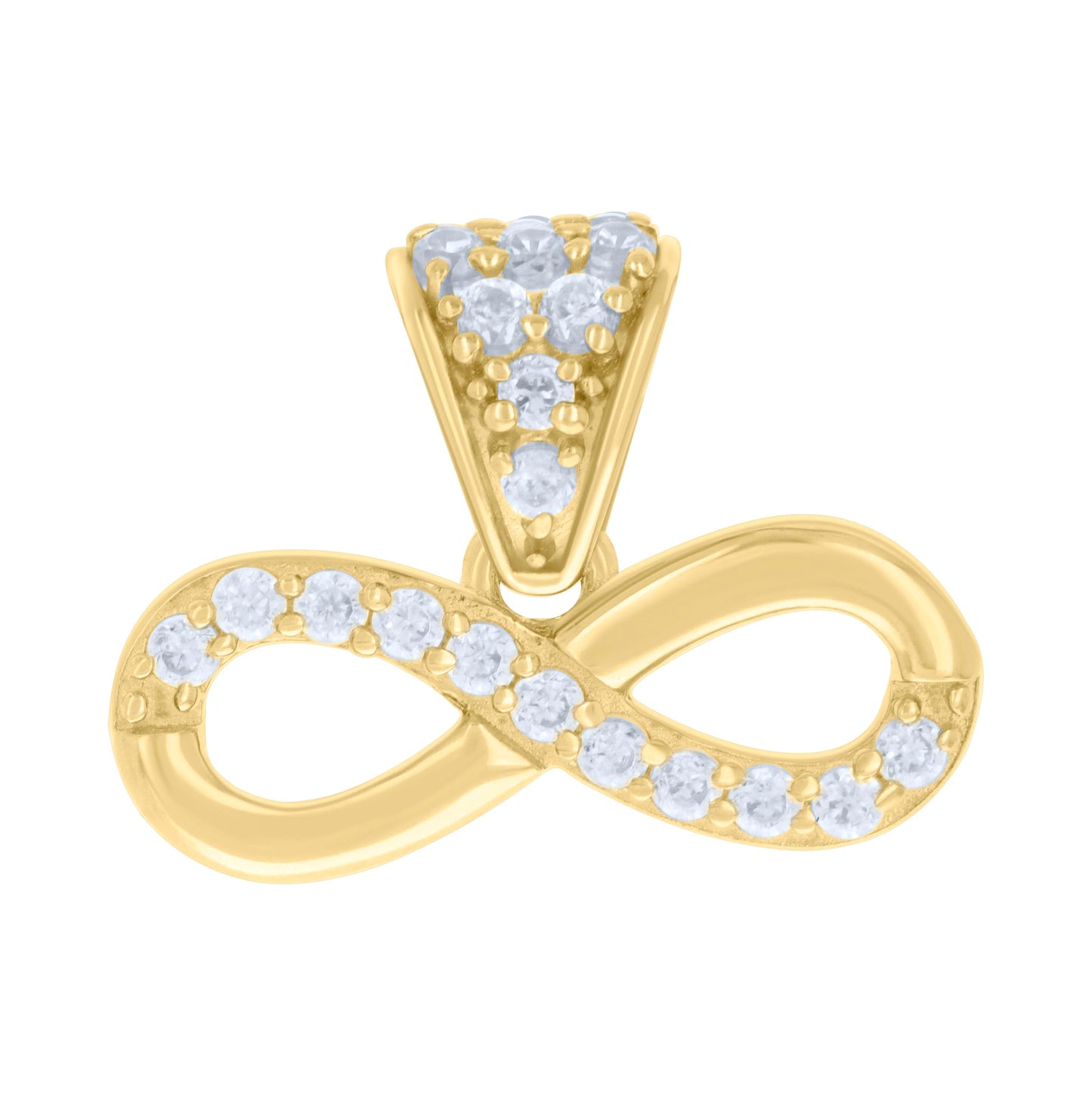 14K Yellow Gold Womens Cubic-Zirconia Infinity Love Charm Pendant