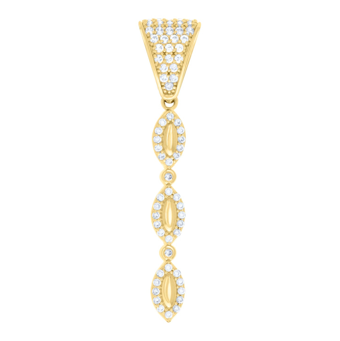 14K Yellow Gold Womens Cubic-Zirconia Fashion Charm Pendant