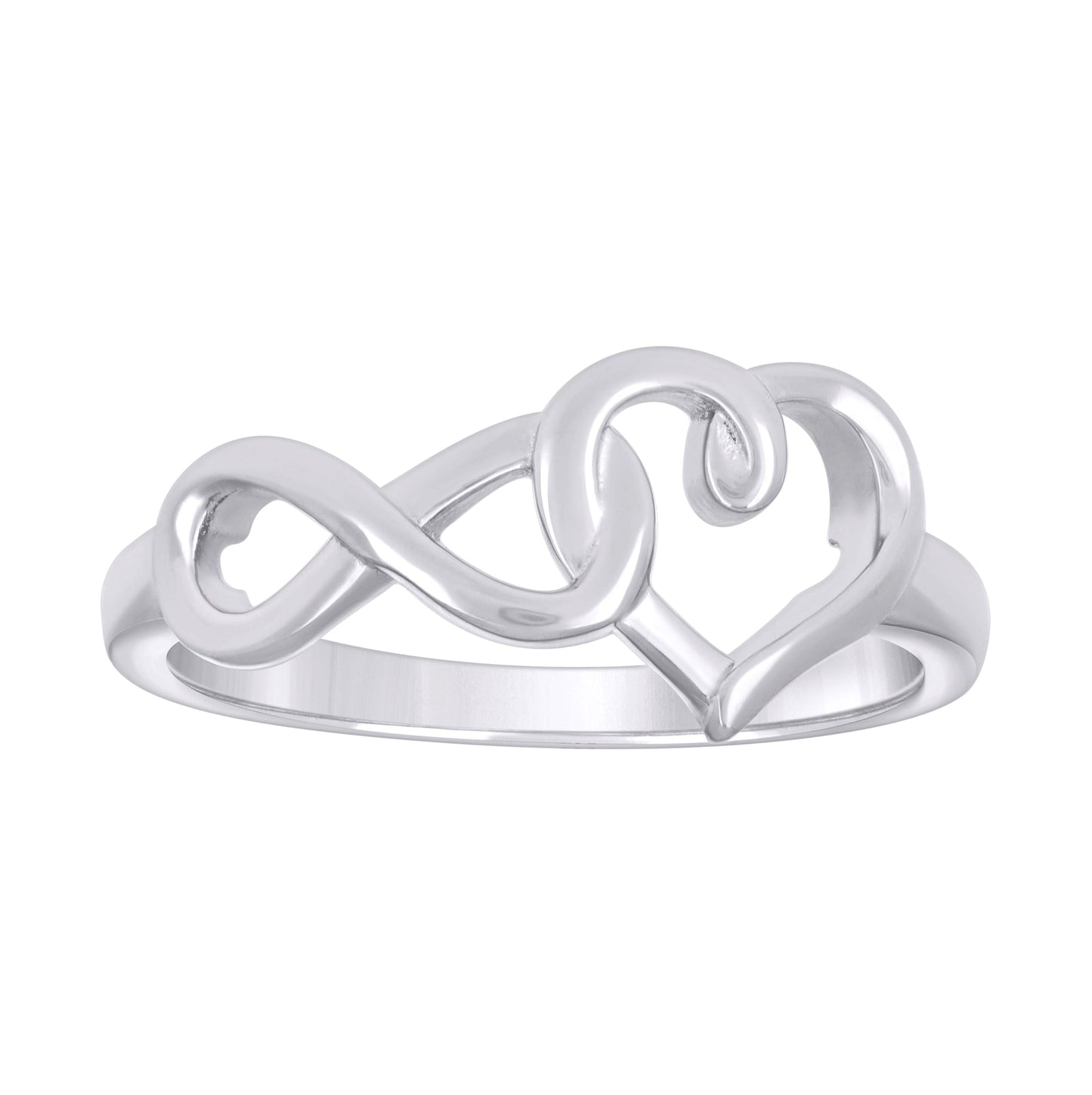 Sterling Silver Womens Infinity Love Heart Bridal Anniversary Wedding Engagement Band Ring