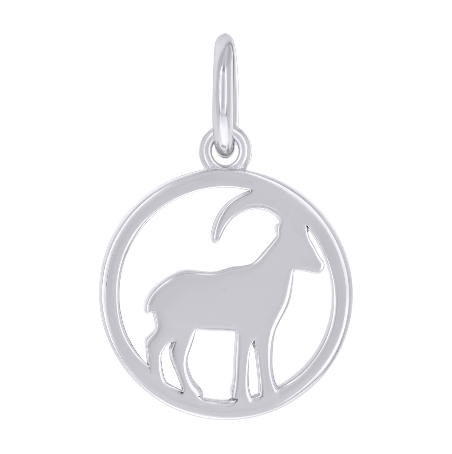 Sterling Silver Unisex Aries Zodiac Sign Charm Pendant
