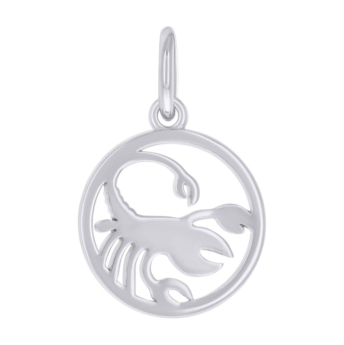 Sterling Silver Unisex Scorpio Zodiac Sign Charm Pendant