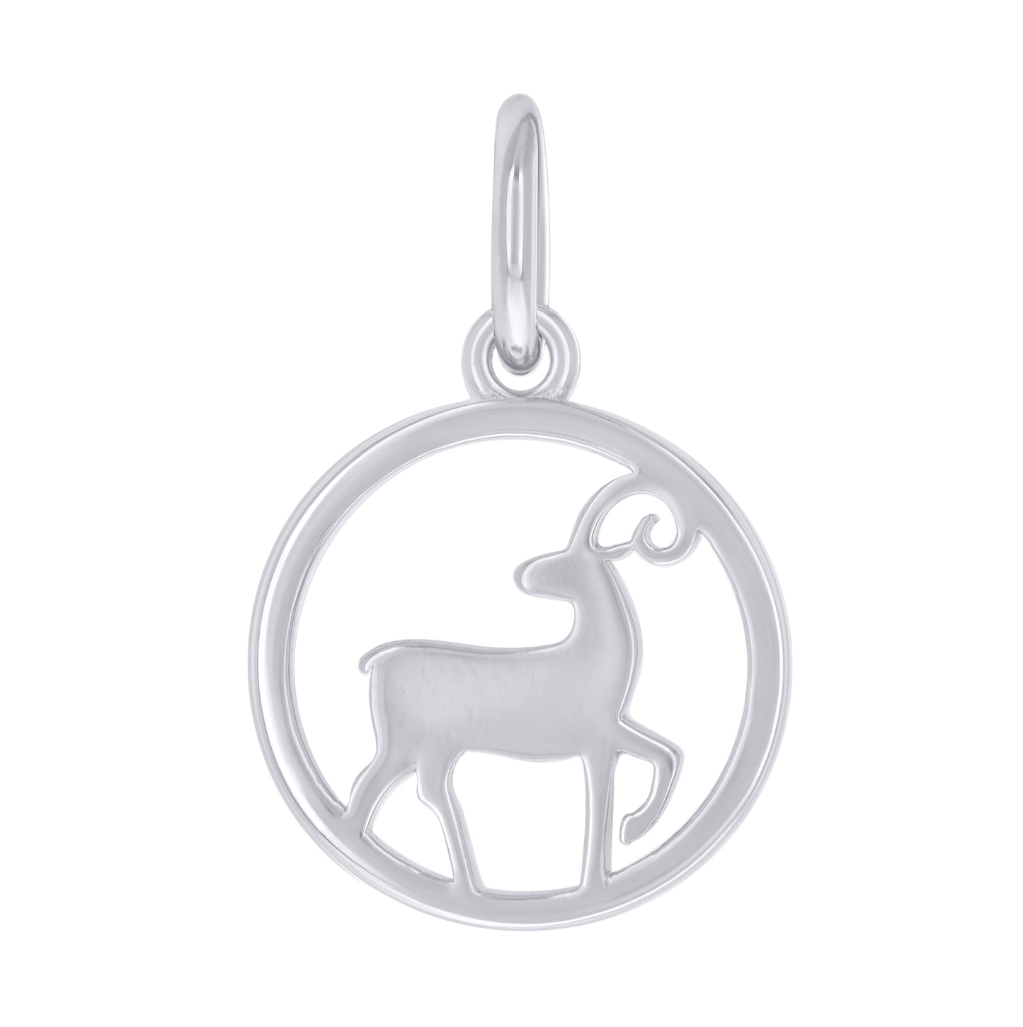 Sterling Silver Unisex Capricorn Zodiac Sign Charm Pendant