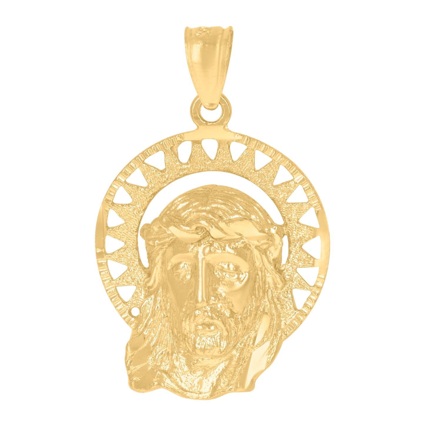10K Yellow Gold Unisex Jesus Religious Charm Pendant