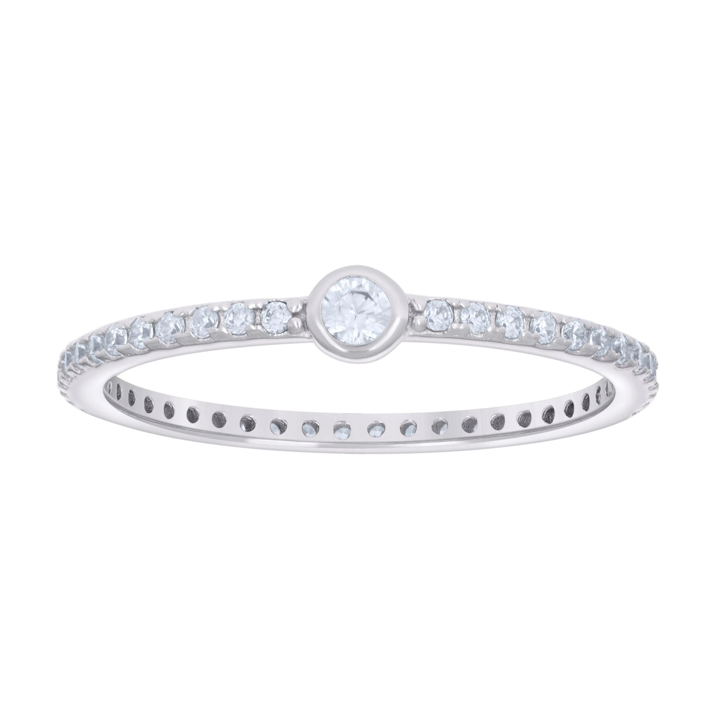 Sterling Silver Women's Cubic-Zirconia Bridal Anniversary Engagement Wedding Ring