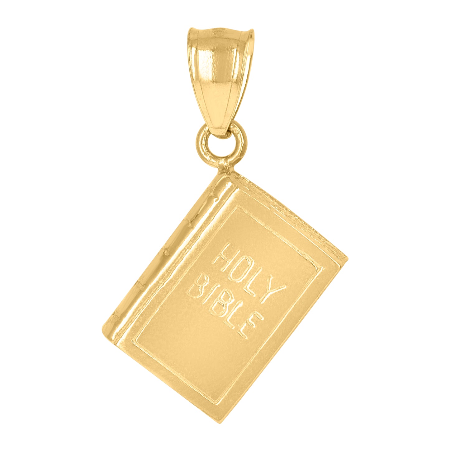10K Yellow Gold Unisex Holy Bible Religious Charm Pendant