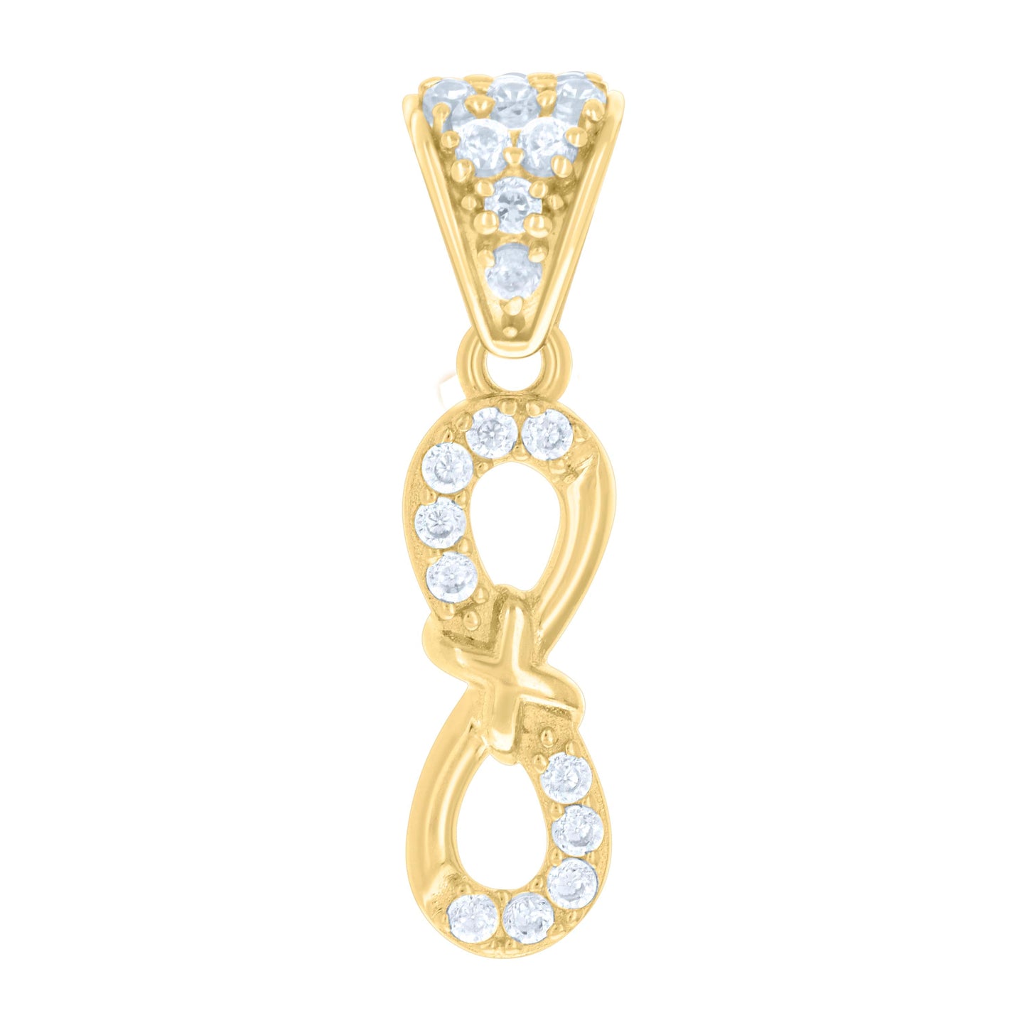 10K Yellow Gold Womens Cubic-Zirconia Infinity Charm Pendant