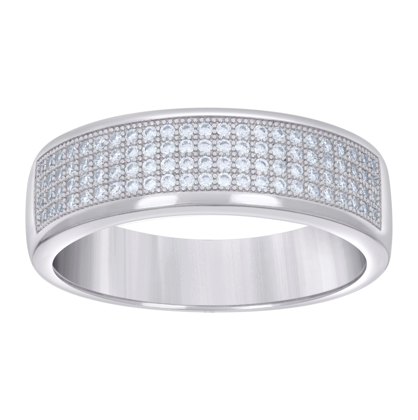 Sterling Silver Mens 0.60ct Moissanite Fashion Bridal Anniversary Engagement Wedding Band Ring