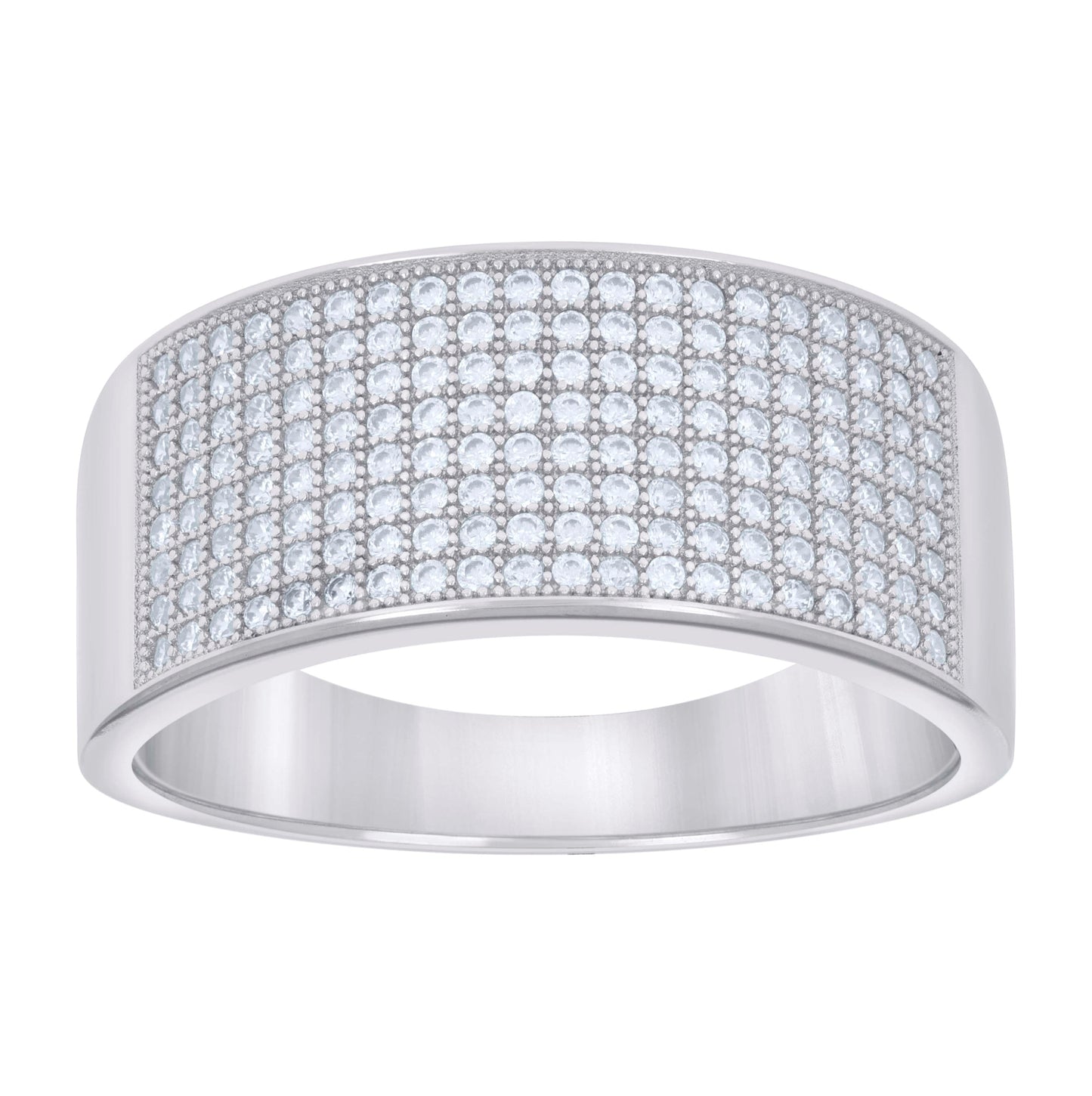 Sterling Silver Mens 1.12ct Moissanite Fashion Bridal Anniversary Engagement Wedding Band Ring