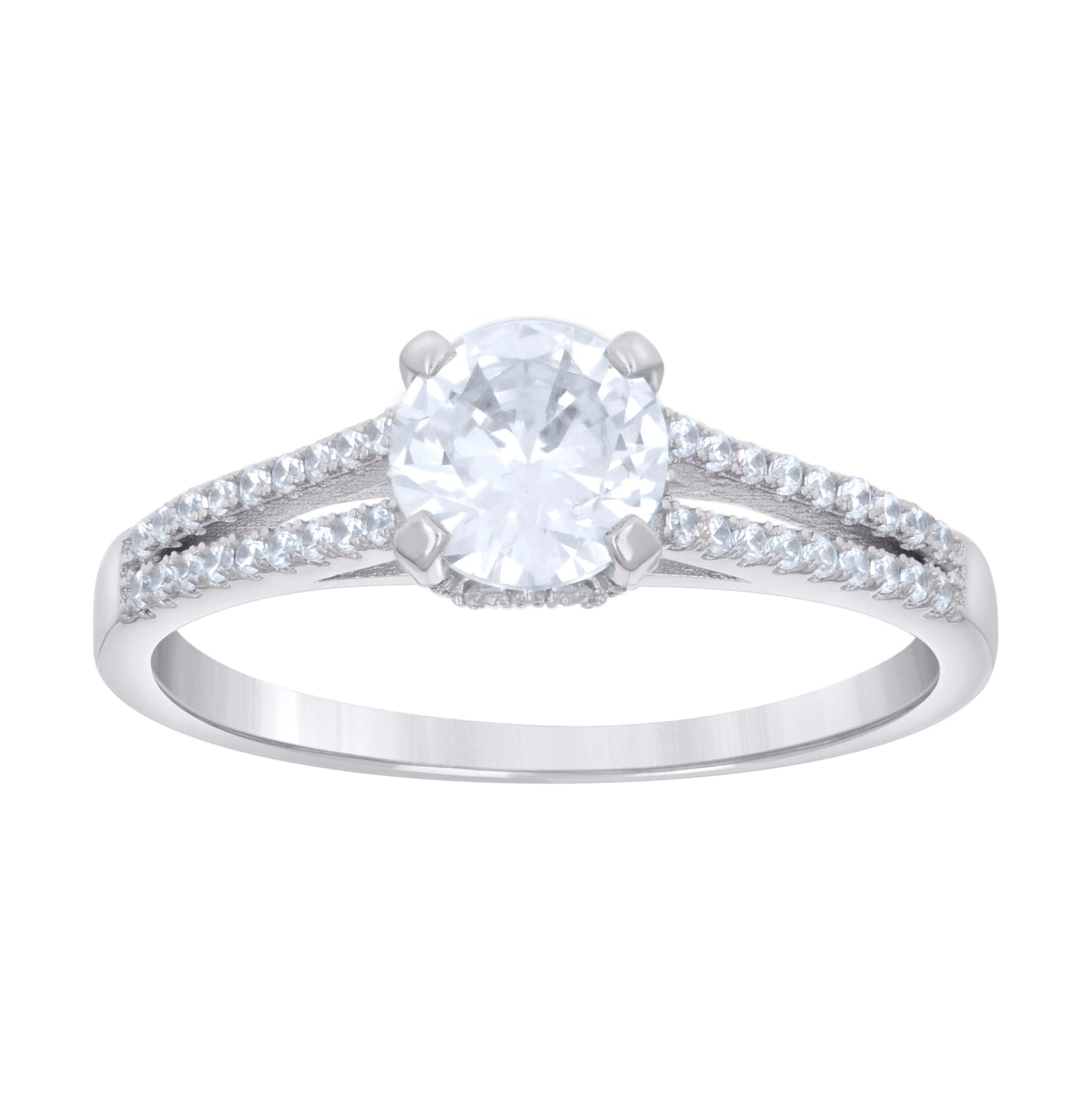 Sterling Silver Womens 1.39ct Moissanite Fashion Bridal Anniversary Engagement Wedding Ring