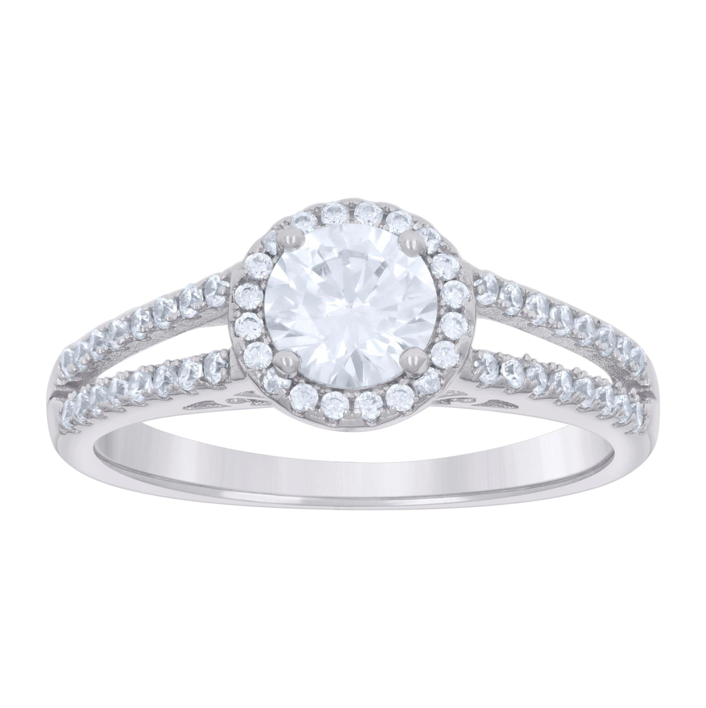 Sterling Silver Womens 1.30ct Moissanite Bridal Anniversary Engagement Wedding Ring
