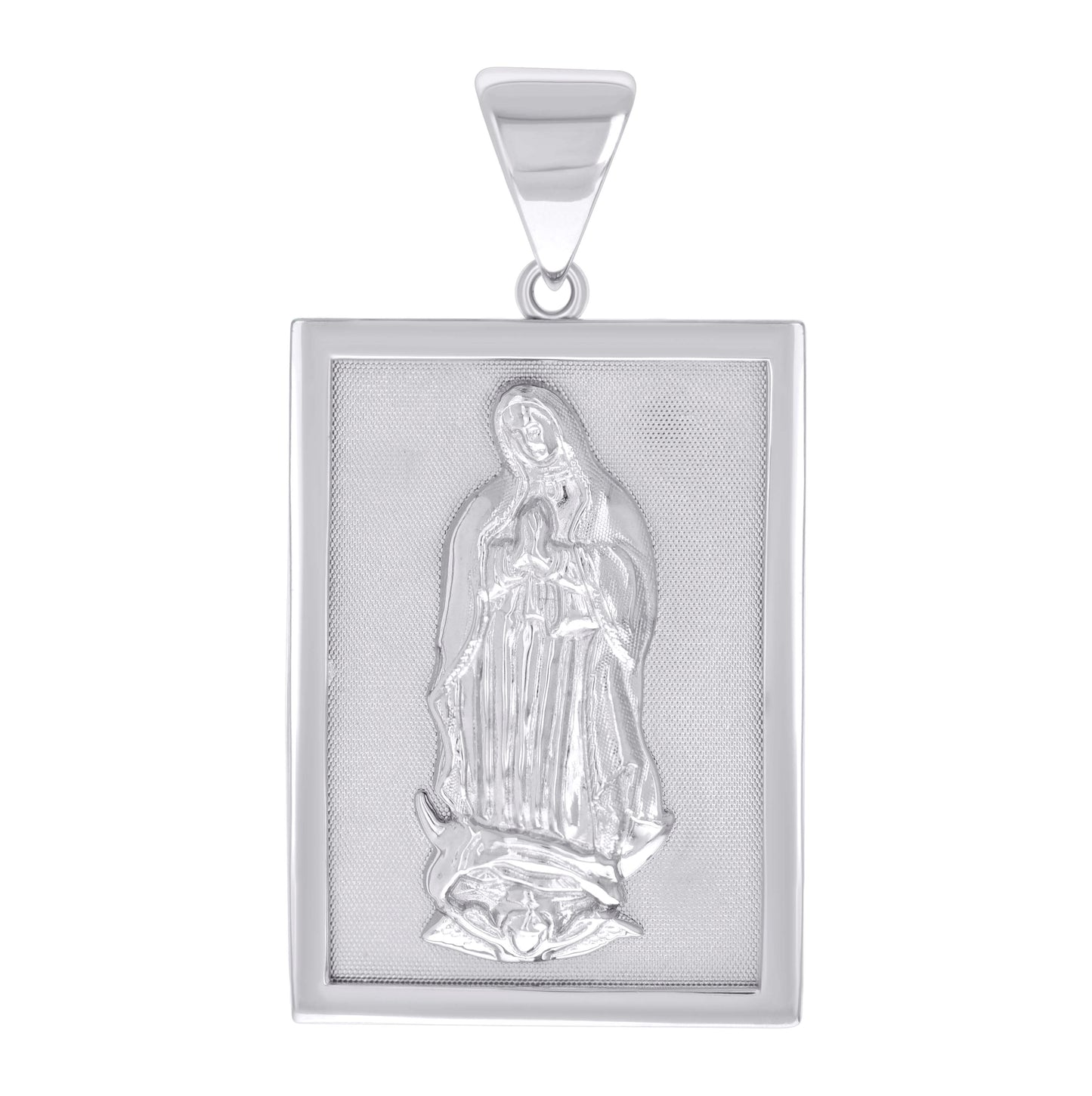 Sterling Silver Mens Guadalupe Religious Charm Pendant