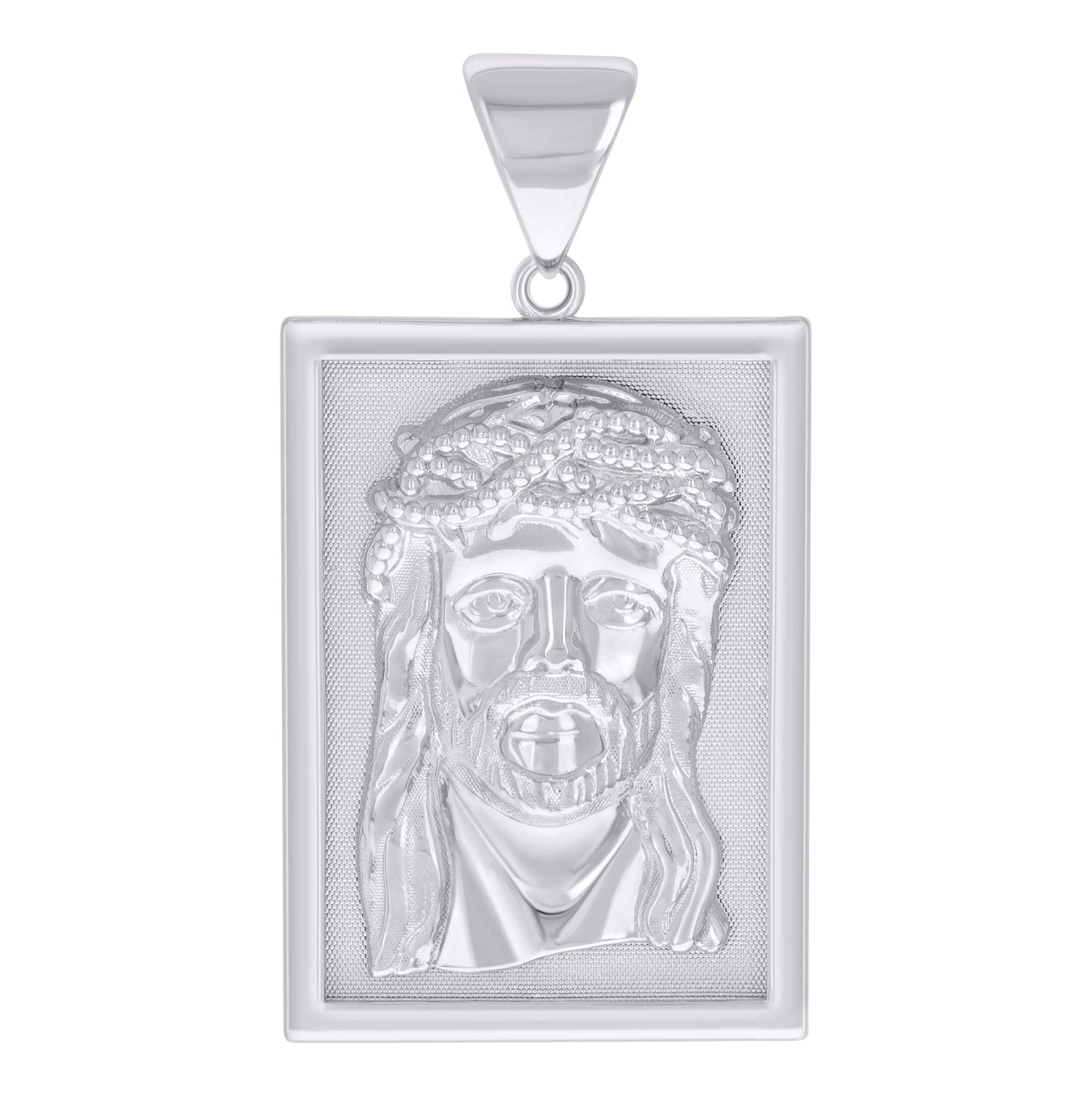 Sterling Silver Mens Jesus Religious Charm Pendant