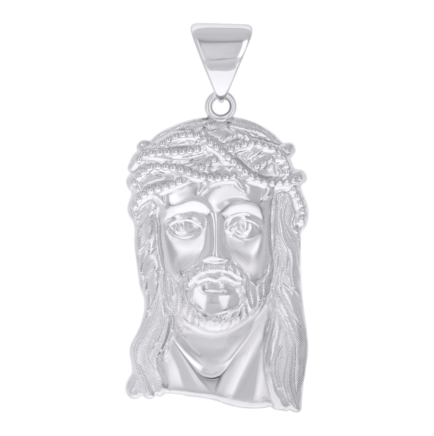 Sterling Silver Mens Jesus Religious Charm Pendant