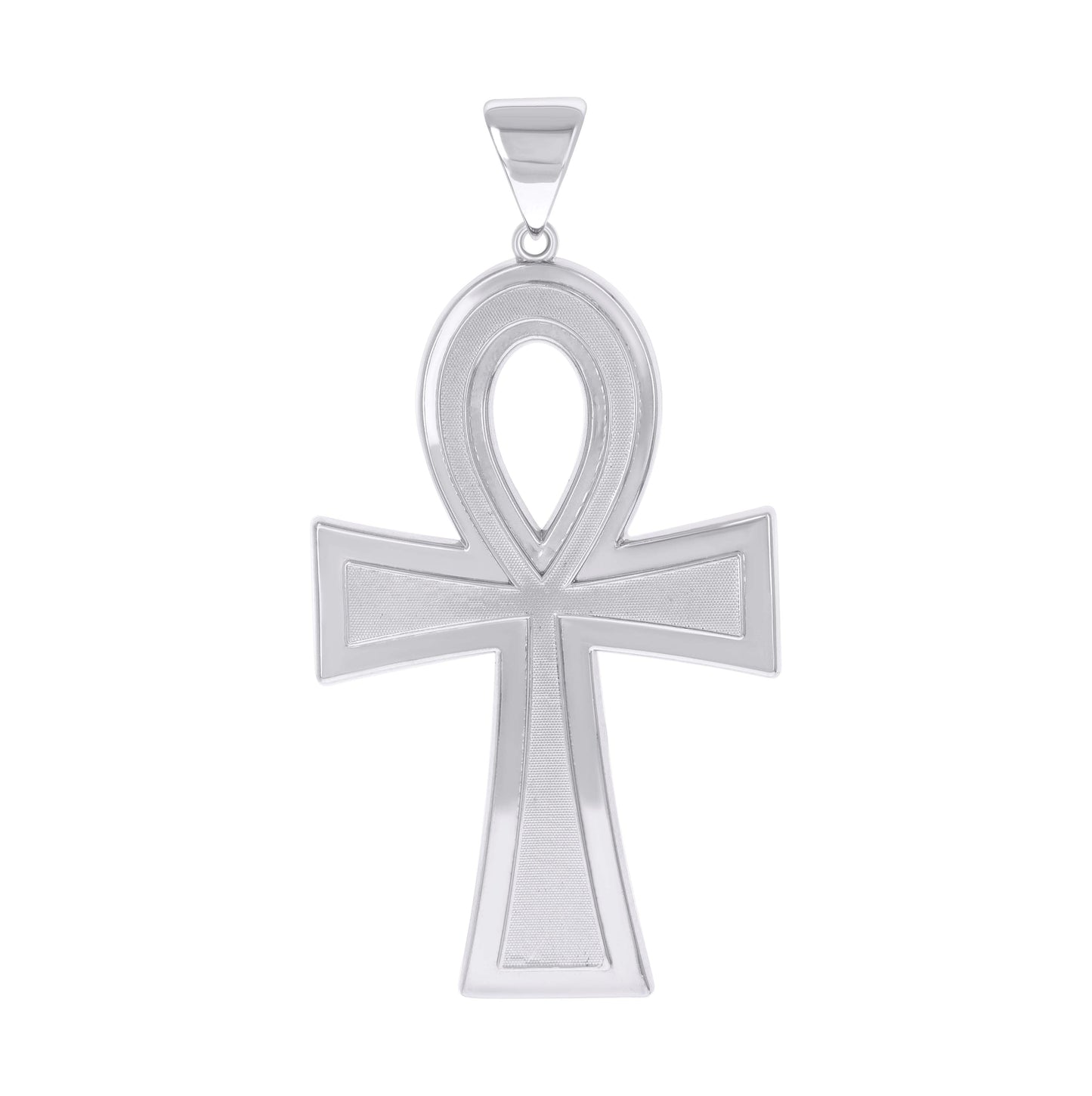 Sterling Silver Mens Ankh Cross Religious Charm Pendant