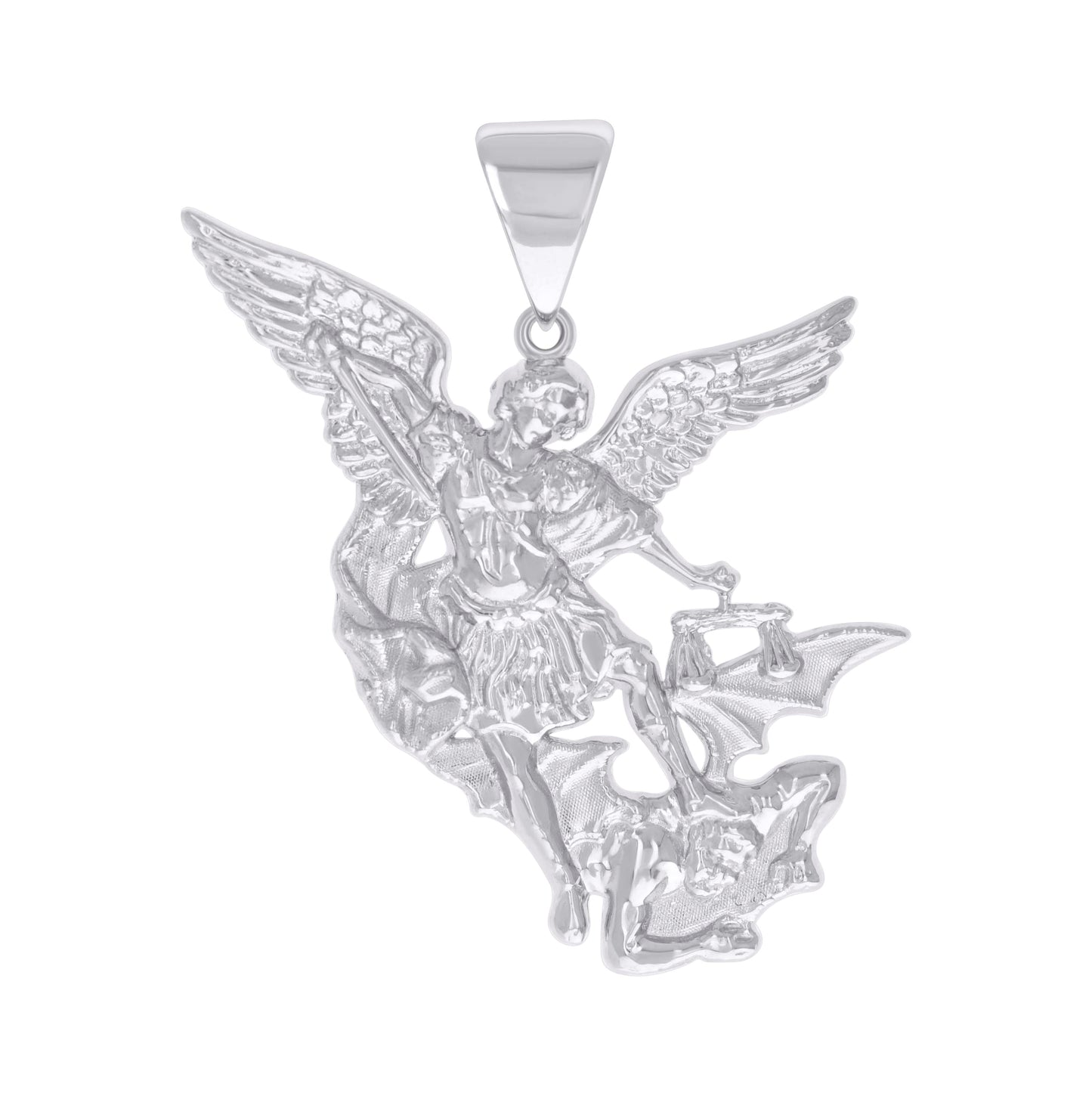 Sterling Silver Mens St. Michael Religious Charm Pendant