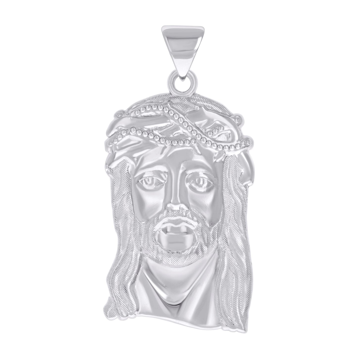 Sterling Silver Mens Jesus Religious Charm Pendant
